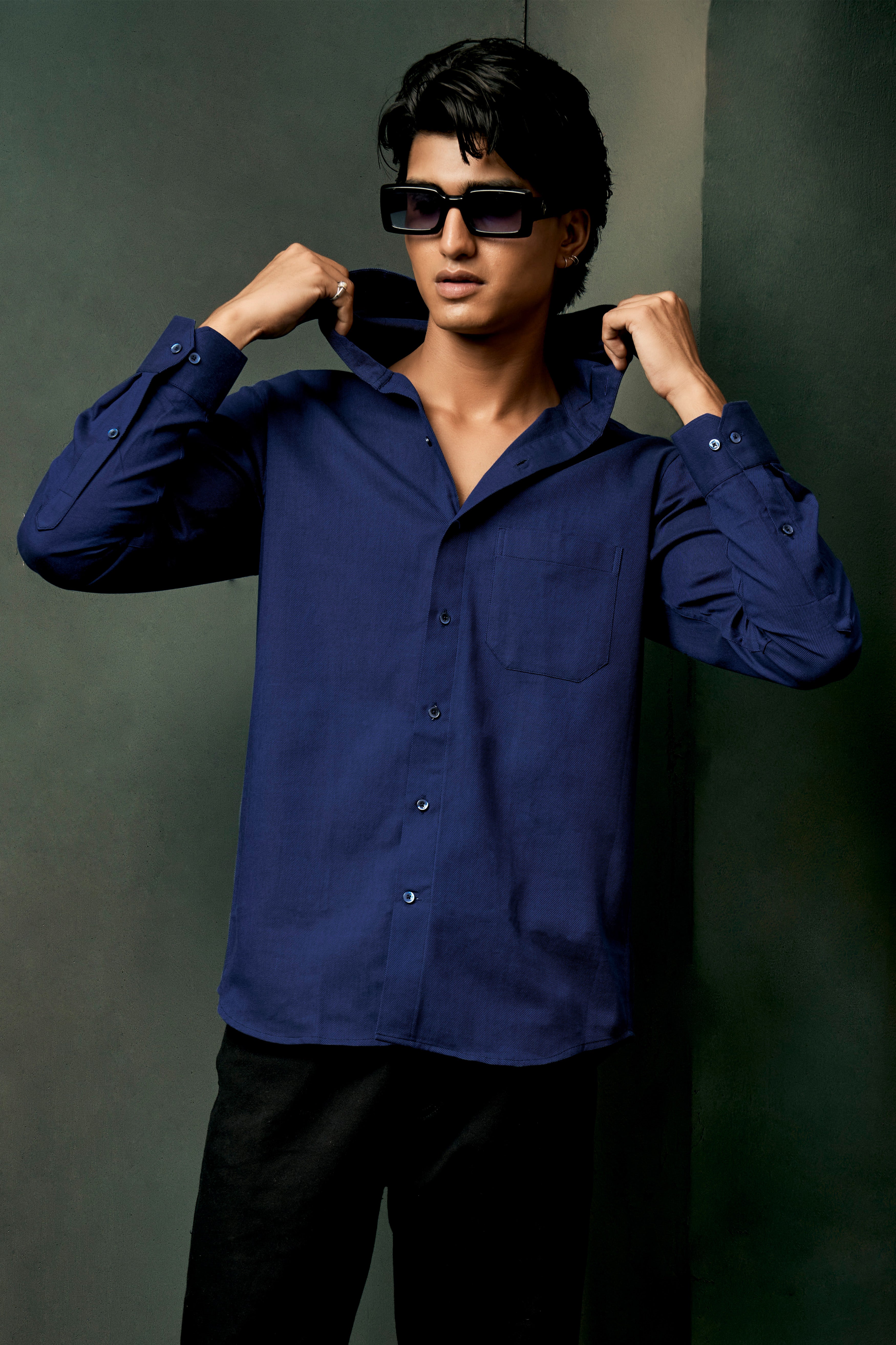 Bunting Blue Textured Heavyweight Twill Premium Cotton Designer Hoddie Shirt 13154-CHD-BLE-38, 13154-CHD-BLE-H-38, 13154-CHD-BLE-39, 13154-CHD-BLE-H-39, 13154-CHD-BLE-40, 13154-CHD-BLE-H-40, 13154-CHD-BLE-42, 13154-CHD-BLE-H-42, 13154-CHD-BLE-44, 13154-CHD-BLE-H-44, 13154-CHD-BLE-46, 13154-CHD-BLE-H-46, 13154-CHD-BLE-48, 13154-CHD-BLE-H-48, 13154-CHD-BLE-50, 13154-CHD-BLE-H-50, 13154-CHD-BLE-52, 13154-CHD-BLE-H-52