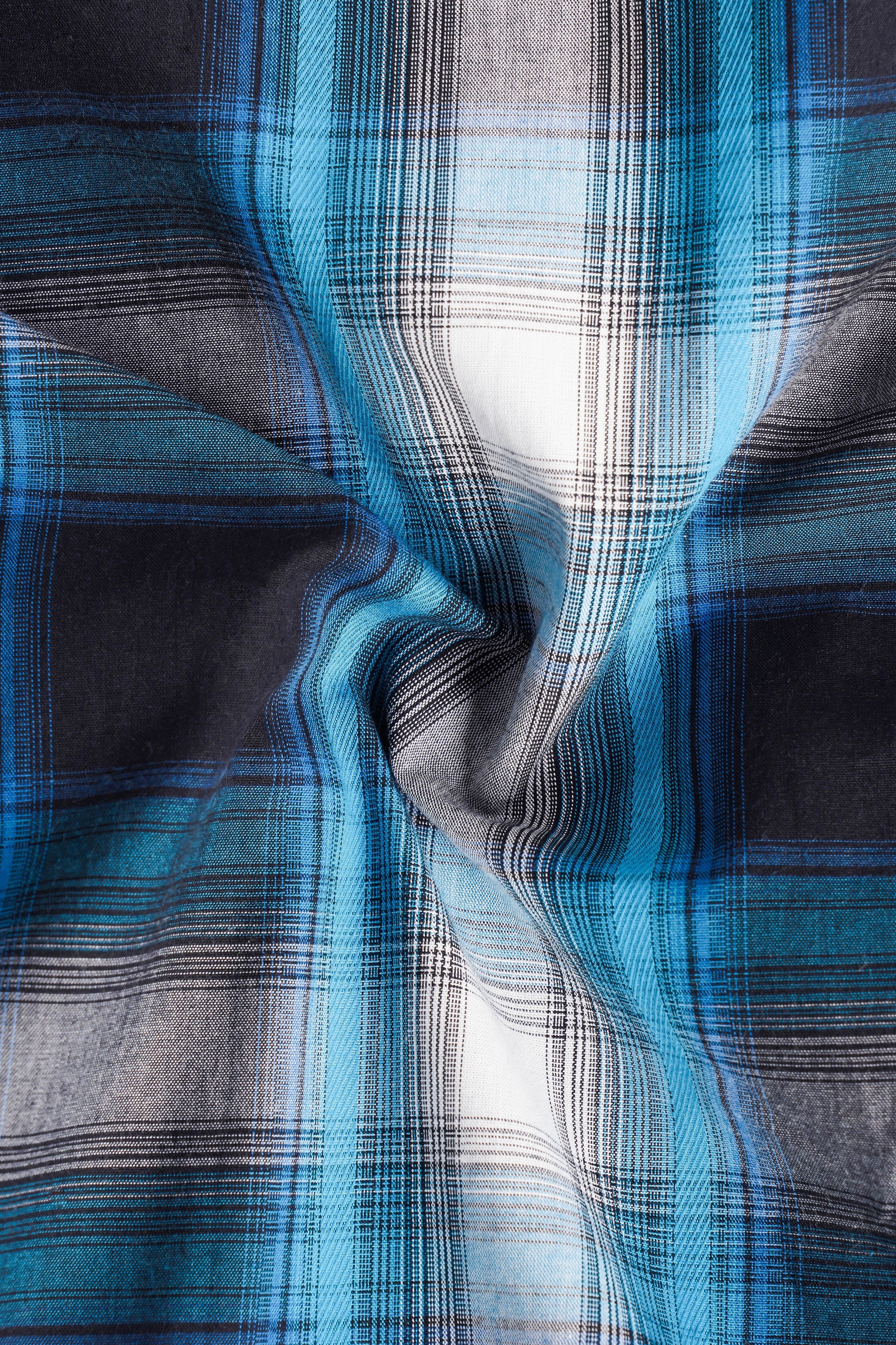 Surfie Blue And Shark Black Plaid Premium Giza Cotton Kurta Shirt 13162-KS-38, 13162-KS-H-38, 13162-KS-39, 13162-KS-H-39, 13162-KS-40, 13162-KS-H-40, 13162-KS-42, 13162-KS-H-42, 13162-KS-44, 13162-KS-H-44, 13162-KS-46, 13162-KS-H-46, 13162-KS-48, 13162-KS-H-48, 13162-KS-50, 13162-KS-H-50, 13162-KS-52, 13162-KS-H-52