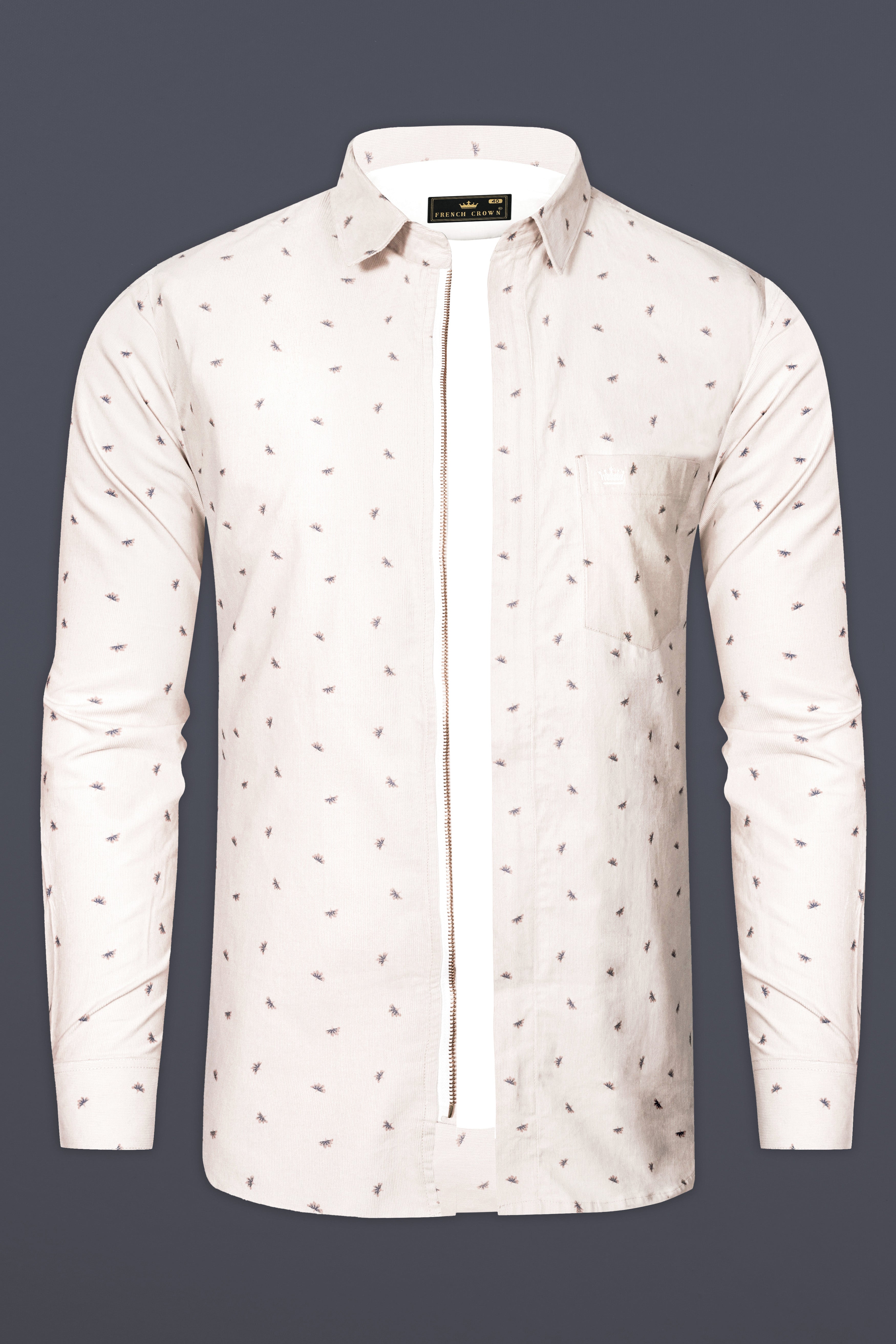 Porcelain Cream Textured Corduroy Designer Overshirt/Shacket 13168-OS-ZP-P54-38, 13168-OS-ZP-P54-H-38, 13168-OS-ZP-P54-39, 13168-OS-ZP-P54-H-39, 13168-OS-ZP-P54-40, 13168-OS-ZP-P54-H-40, 13168-OS-ZP-P54-42, 13168-OS-ZP-P54-H-42, 13168-OS-ZP-P54-44, 13168-OS-ZP-P54-H-44, 13168-OS-ZP-P54-46, 13168-OS-ZP-P54-H-46, 13168-OS-ZP-P54-48, 13168-OS-ZP-P54-H-48, 13168-OS-ZP-P54-50, 13168-OS-ZP-P54-H-50, 13168-OS-ZP-P54-52, 13168-OS-ZP-P54-H-52