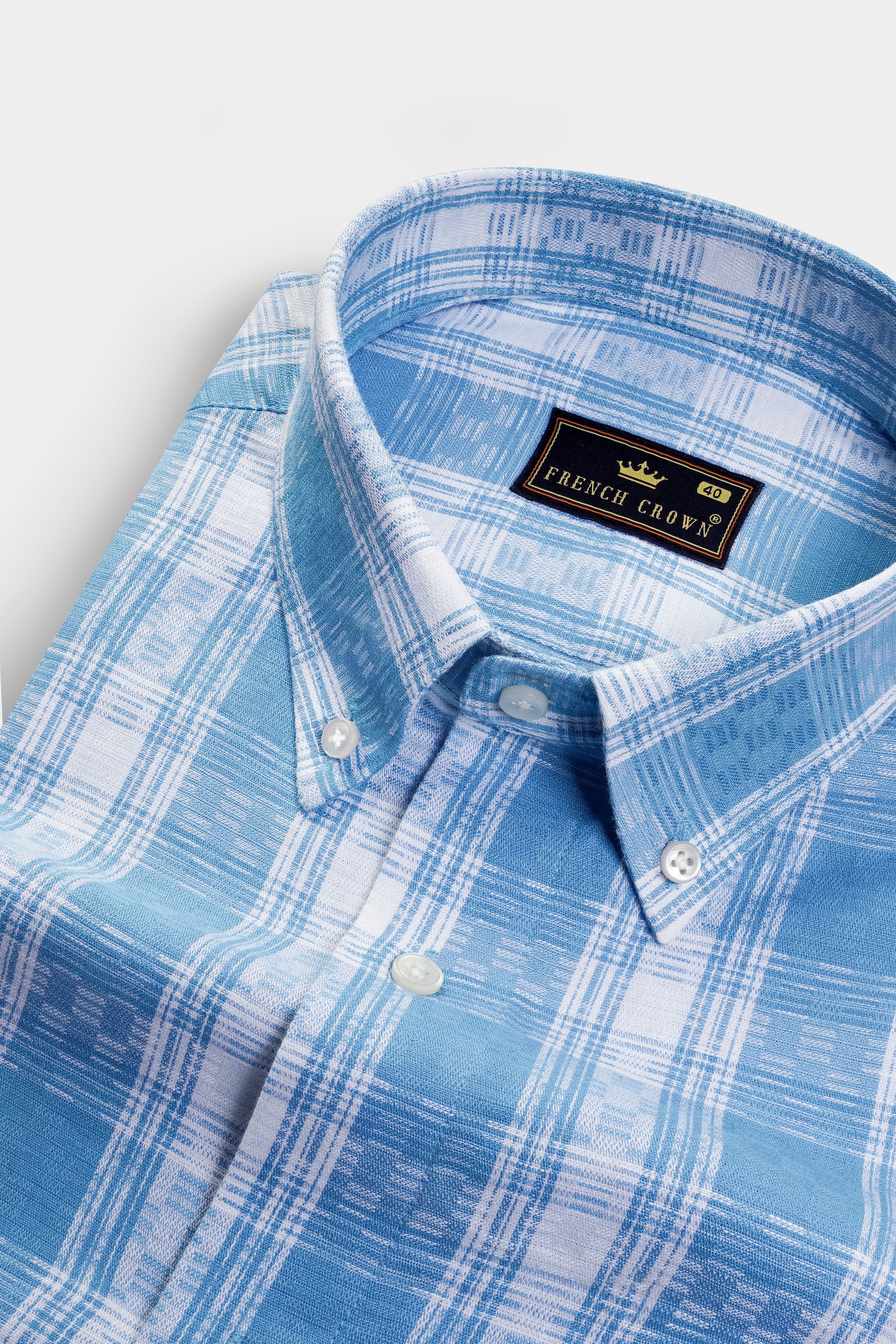 Carolina Blue Plaid Dobby Textured Premium Giza Cotton Shirt 13171-BD-38, 13171-BD-H-38, 13171-BD-39, 13171-BD-H-39, 13171-BD-40, 13171-BD-H-40, 13171-BD-42, 13171-BD-H-42, 13171-BD-44, 13171-BD-H-44, 13171-BD-46, 13171-BD-H-46, 13171-BD-48, 13171-BD-H-48, 13171-BD-50, 13171-BD-H-50, 13171-BD-52, 13171-BD-H-52