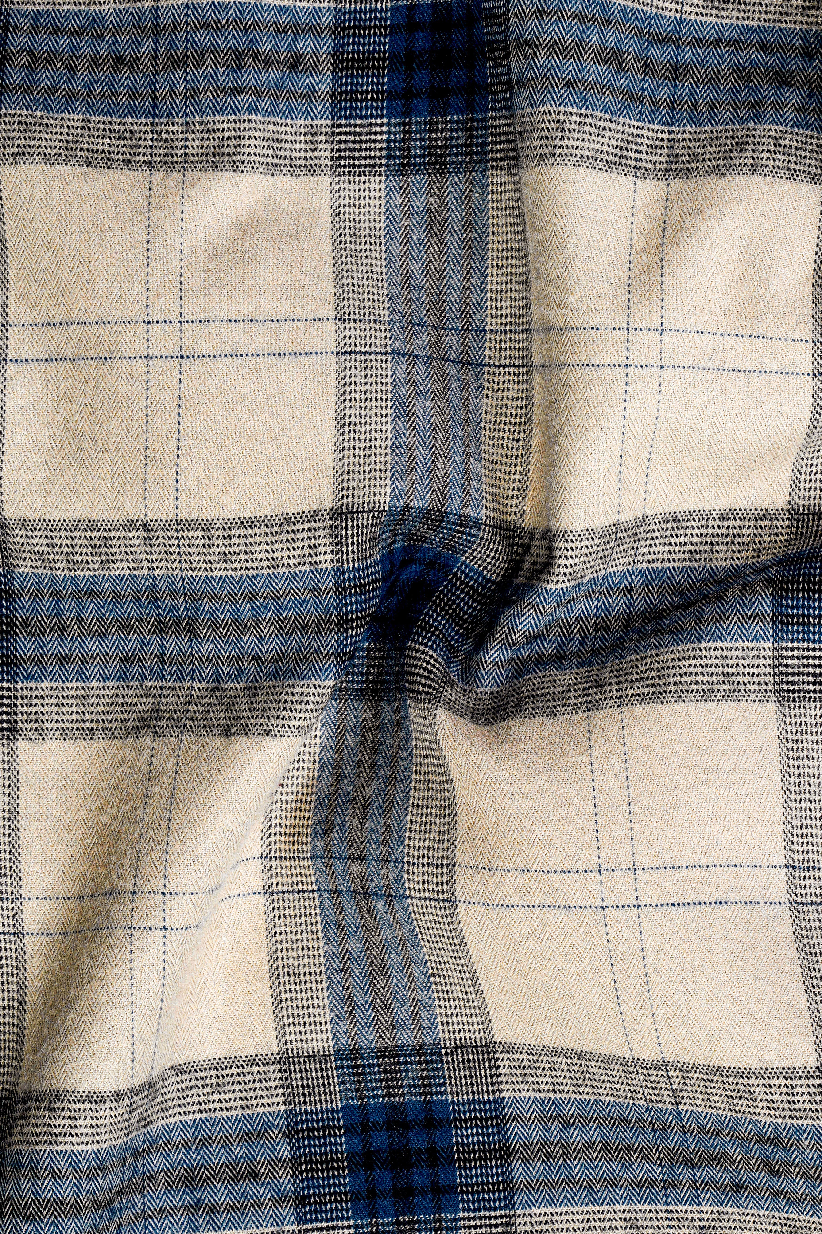 Sisal Cream And Astronaut Blue Plaid Herringbone Pattern Premium Cotton Shirt 13194-BLE-38, 13194-BLE-H-38, 13194-BLE-39, 13194-BLE-H-39, 13194-BLE-40, 13194-BLE-H-40, 13194-BLE-42, 13194-BLE-H-42, 13194-BLE-44, 13194-BLE-H-44, 13194-BLE-46, 13194-BLE-H-46, 13194-BLE-48, 13194-BLE-H-48, 13194-BLE-50, 13194-BLE-H-50, 13194-BLE-52, 13194-BLE-H-52