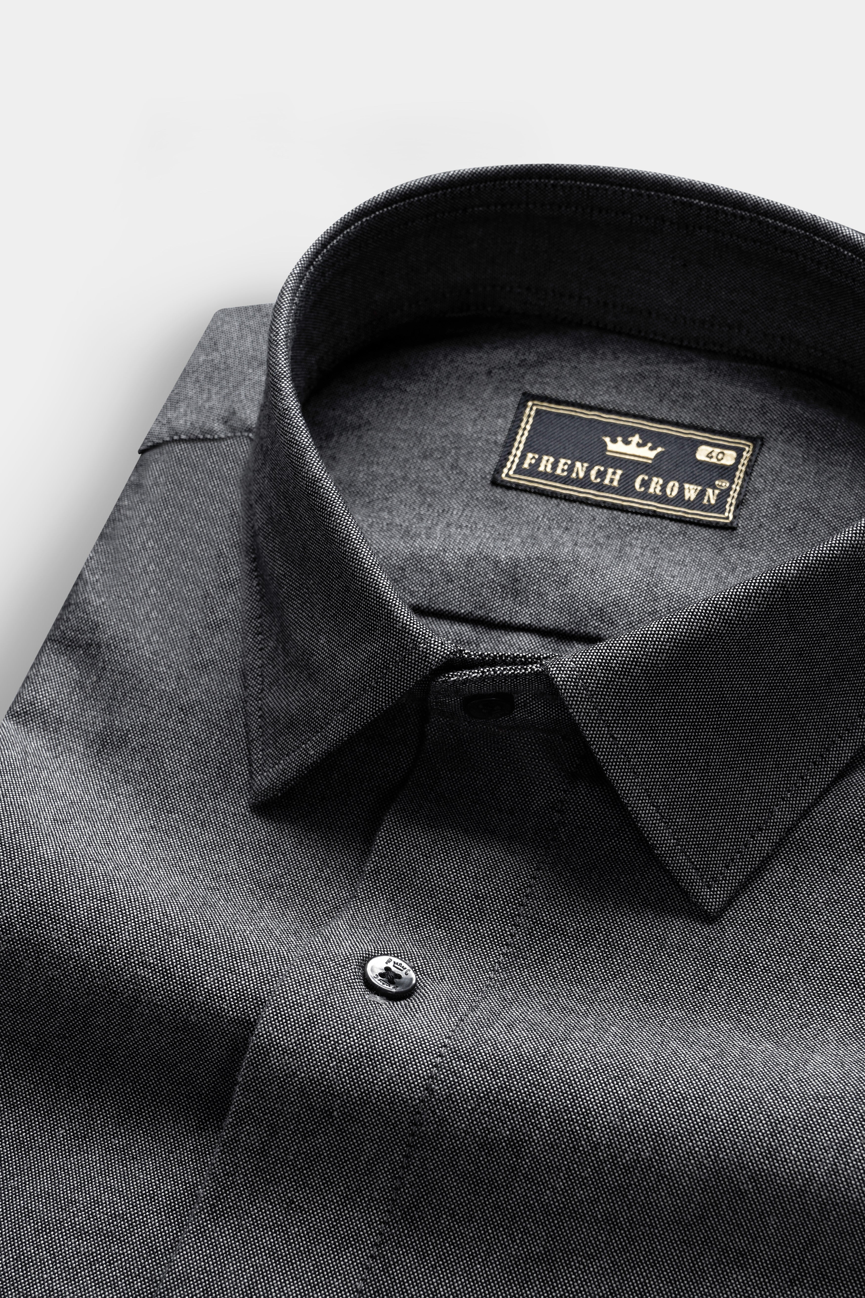 Charcoal Gray Textured Royal Oxford Premium Cotton Shirt 13204-BLK-38, 13204-BLK-H-38, 13204-BLK-39, 13204-BLK-H-39, 13204-BLK-40, 13204-BLK-H-40, 13204-BLK-42, 13204-BLK-H-42, 13204-BLK-44, 13204-BLK-H-44, 13204-BLK-46, 13204-BLK-H-46, 13204-BLK-48, 13204-BLK-H-48, 13204-BLK-50, 13204-BLK-H-50, 13204-BLK-52, 13204-BLK-H-52
