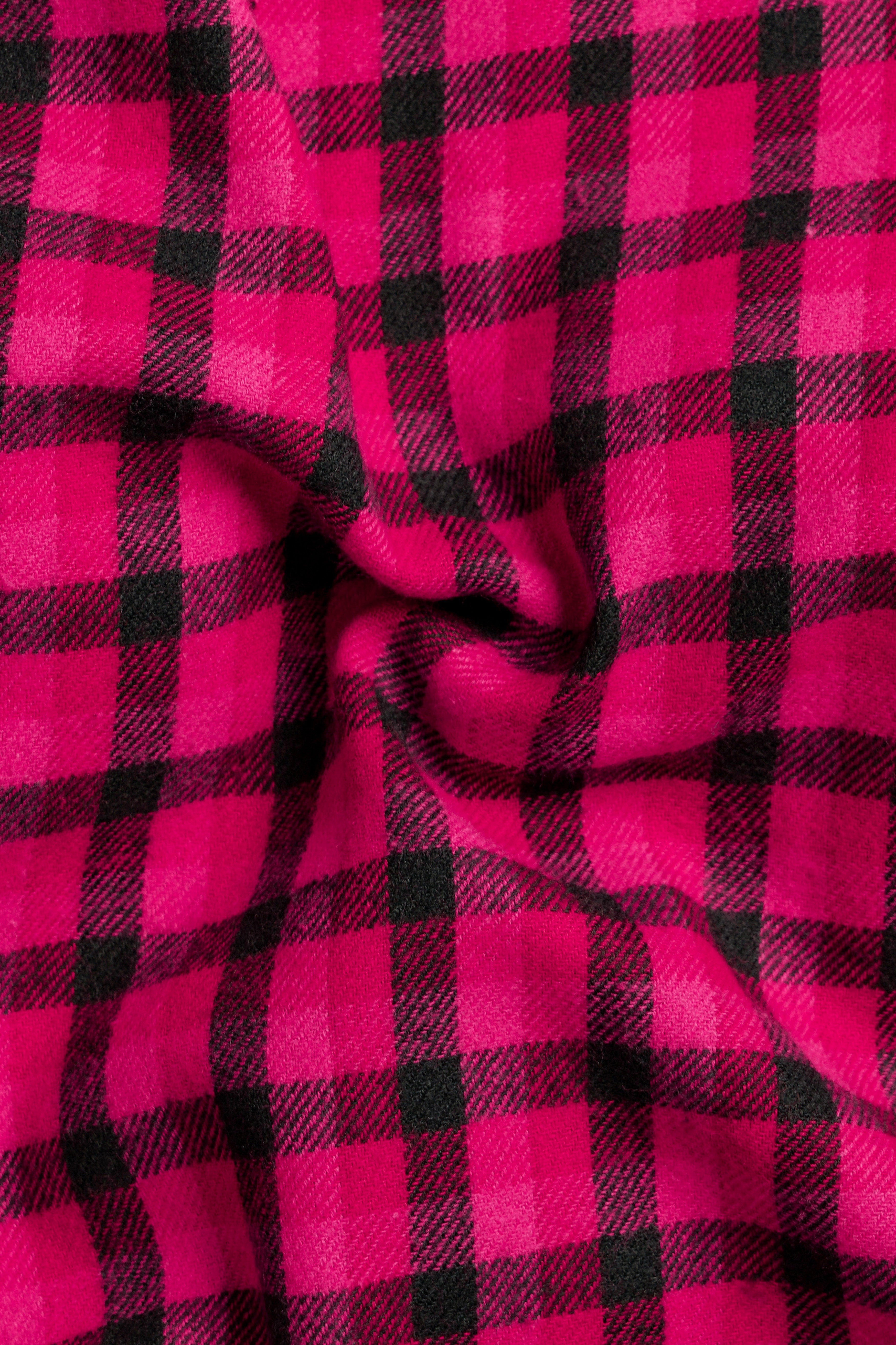 Raspberry Pink And Vulcan Black Plaid Flannel Premium Cotton Shirt 13205-BD-38, 13205-BD-H-38, 13205-BD-39, 13205-BD-H-39, 13205-BD-40, 13205-BD-H-40, 13205-BD-42, 13205-BD-H-42, 13205-BD-44, 13205-BD-H-44, 13205-BD-46, 13205-BD-H-46, 13205-BD-48, 13205-BD-H-48, 13205-BD-50, 13205-BD-H-50, 13205-BD-52, 13205-BD-H-52