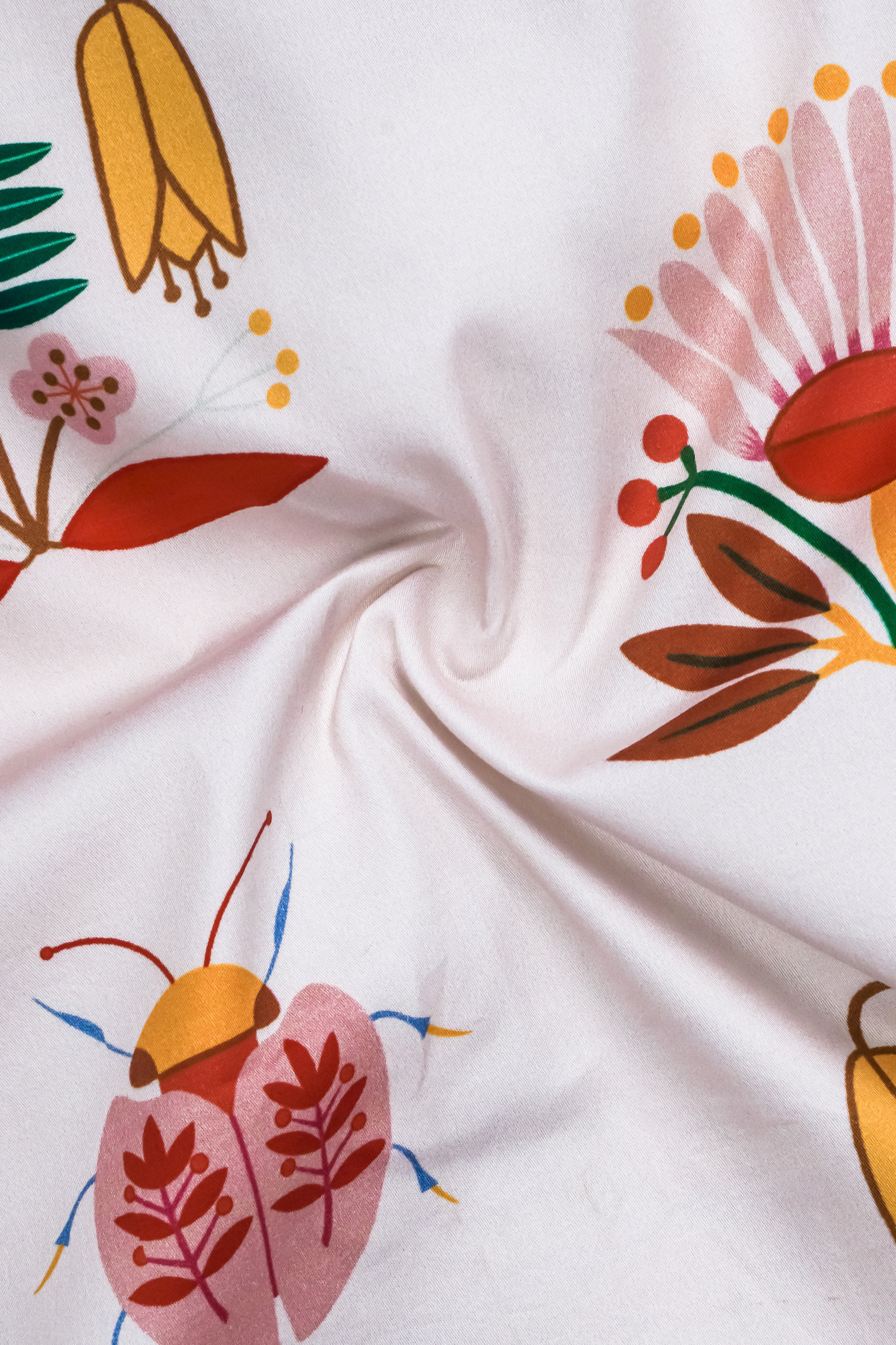 Mercury Cream And Sepia Brown Bugs and Flowers Printed Super Soft Premium Cotton Shirt 13230-38, 13230-H-38, 13230-39, 13230-H-39, 13230-40, 13230-H-40, 13230-42, 13230-H-42, 13230-44, 13230-H-44, 13230-46, 13230-H-46, 13230-48, 13230-H-48, 13230-50, 13230-H-50, 13230-52, 13230-H-52
