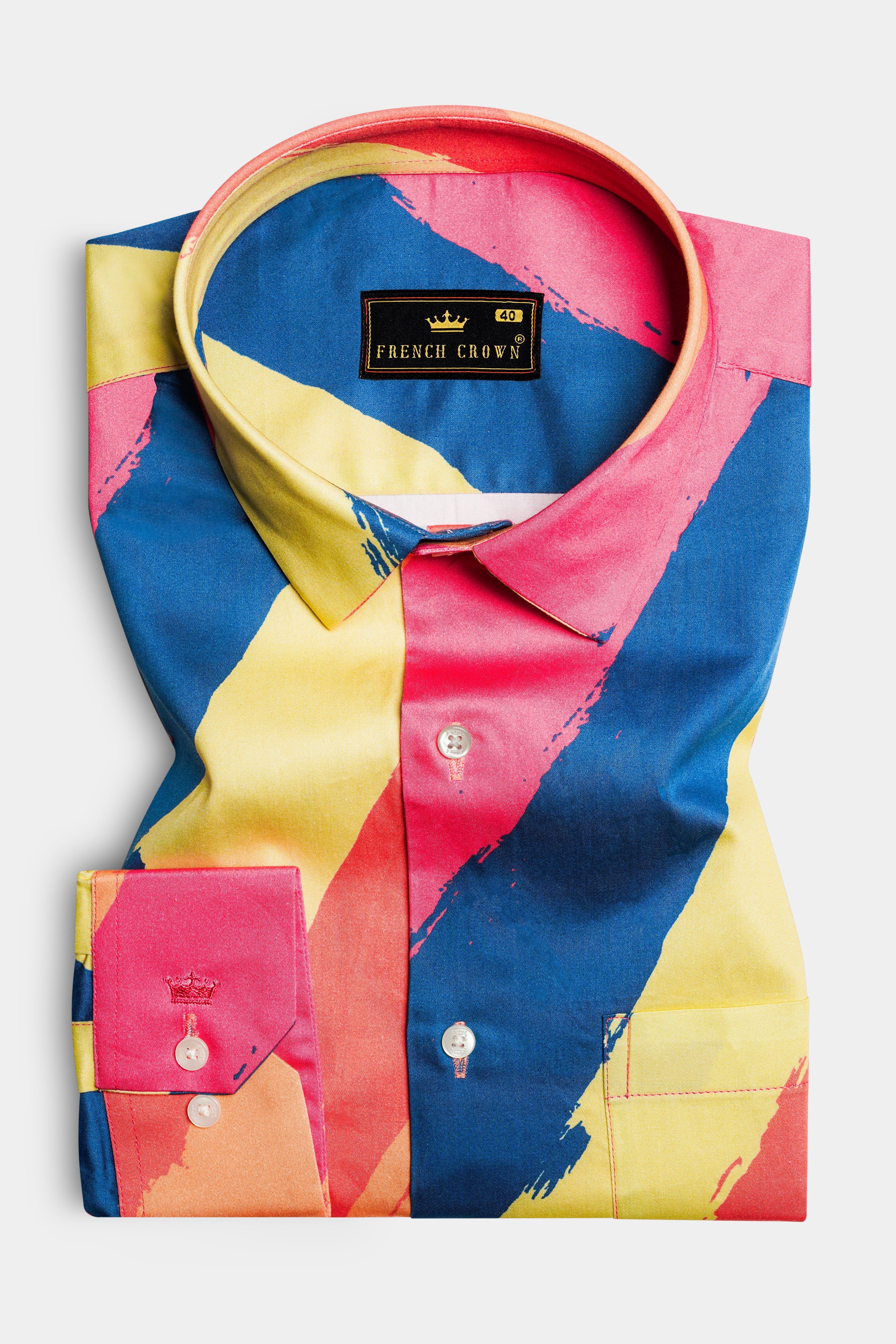 Geraldine Pink And Mania Cream Multi Colour Diagonal Stripes Super Soft Premium Cotton Shirt 13233-38, 13233-H-38, 13233-39, 13233-H-39, 13233-40, 13233-H-40, 13233-42, 13233-H-42, 13233-44, 13233-H-44, 13233-46, 13233-H-46, 13233-48, 13233-H-48, 13233-50, 13233-H-50, 13233-52, 13233-H-52