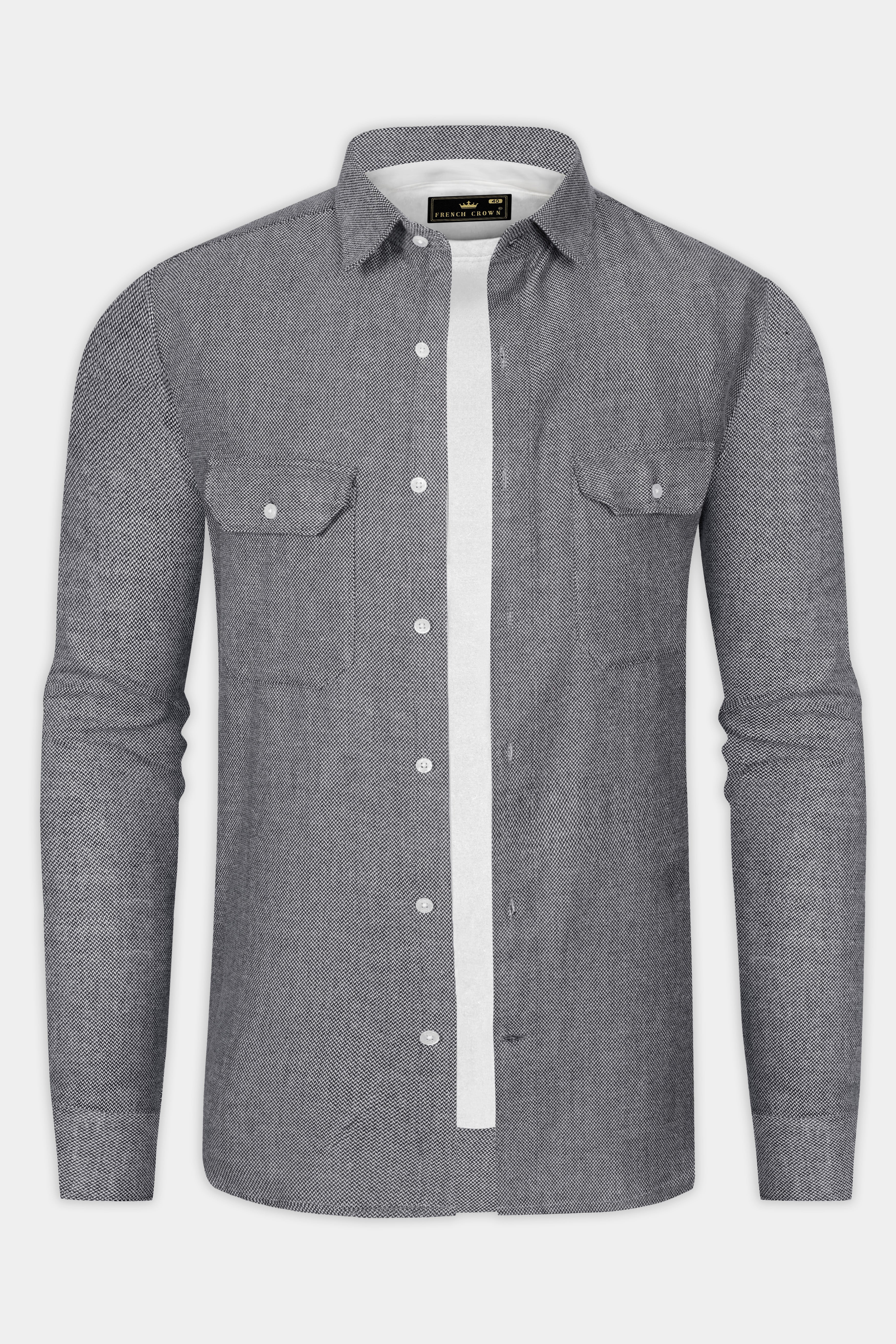 Koala Gray Textured Flannel Premium Cotton Overshirt/shacket 13248-OS-FP-SP-38, 13248-OS-FP-SP-H-38, 13248-OS-FP-SP-39, 13248-OS-FP-SP-H-39, 13248-OS-FP-SP-40, 13248-OS-FP-SP-H-40, 13248-OS-FP-SP-42, 13248-OS-FP-SP-H-42, 13248-OS-FP-SP-44, 13248-OS-FP-SP-H-44, 13248-OS-FP-SP-46, 13248-OS-FP-SP-H-46, 13248-OS-FP-SP-48, 13248-OS-FP-SP-H-48, 13248-OS-FP-SP-50, 13248-OS-FP-SP-H-50, 13248-OS-FP-SP-52, 13248-OS-FP-SP-H-52