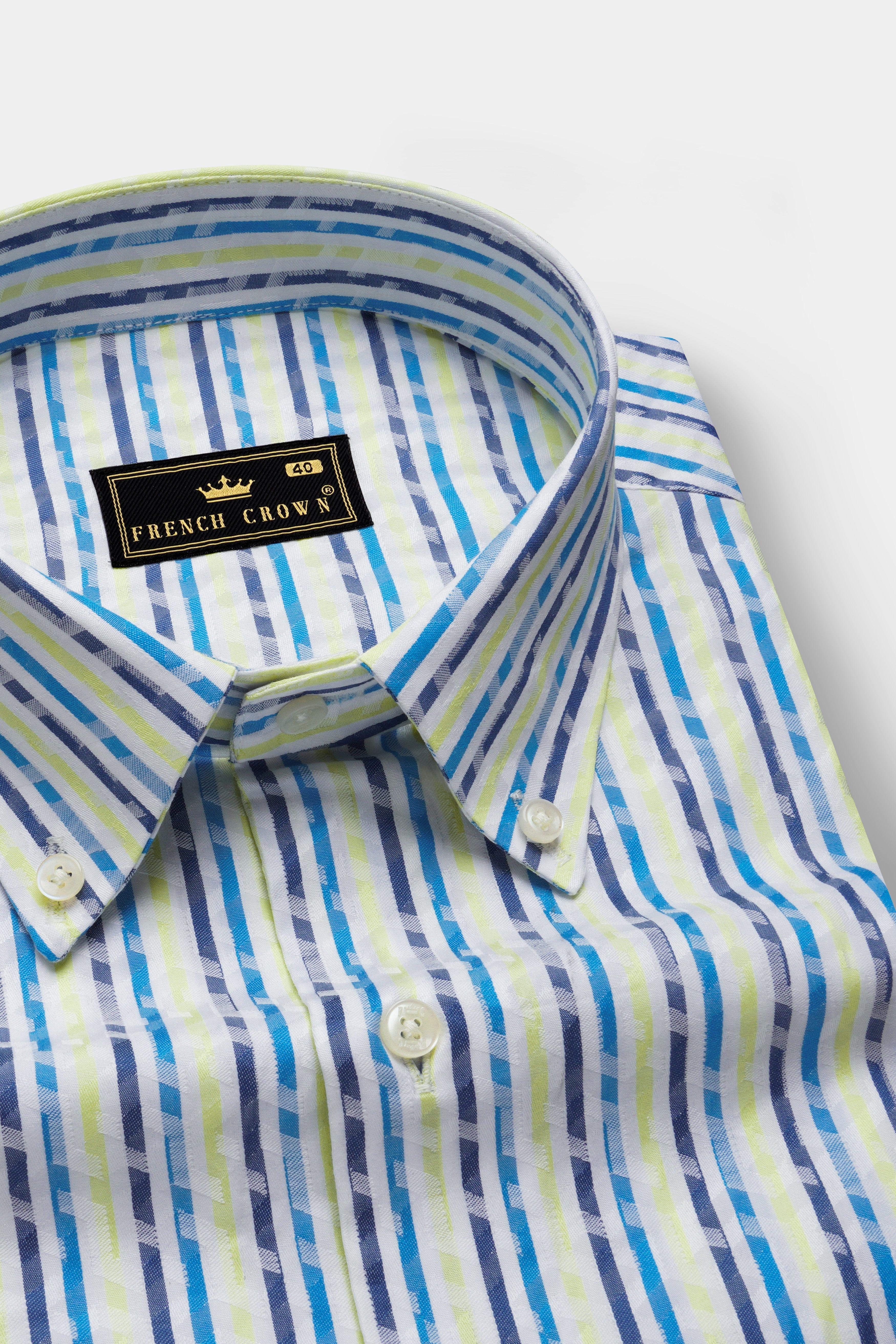 Sunburst-Electric Blue And Primrose Yellow Jacquard Striped Premium Cotton Shirt 13260-BD-38, 13260-BD-H-38, 13260-BD-39, 13260-BD-H-39, 13260-BD-40, 13260-BD-H-40, 13260-BD-42, 13260-BD-H-42, 13260-BD-44, 13260-BD-H-44, 13260-BD-46, 13260-BD-H-46, 13260-BD-48, 13260-BD-H-48, 13260-BD-50, 13260-BD-H-50, 13260-BD-52, 13260-BD-H-52