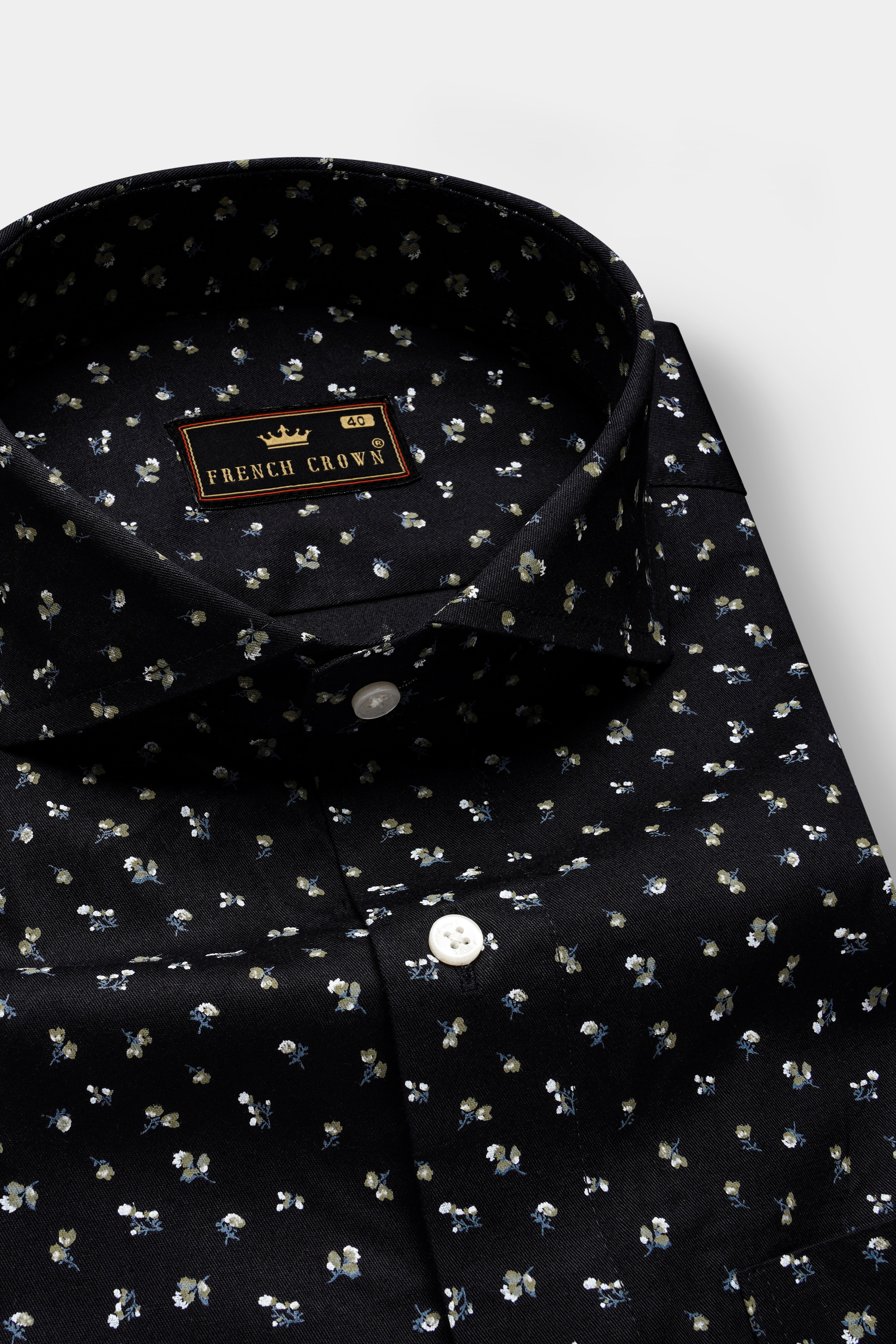 NoirBloom-Jade Black Micro Flower Printed Super Soft Premium Cotton Shirt 13272-CA-38, 13272-CA-H-38, 13272-CA-39, 13272-CA-H-39, 13272-CA-40, 13272-CA-H-40, 13272-CA-42, 13272-CA-H-42, 13272-CA-44, 13272-CA-H-44, 13272-CA-46, 13272-CA-H-46, 13272-CA-48, 13272-CA-H-48, 13272-CA-50, 13272-CA-H-50, 13272-CA-52, 13272-CA-H-52