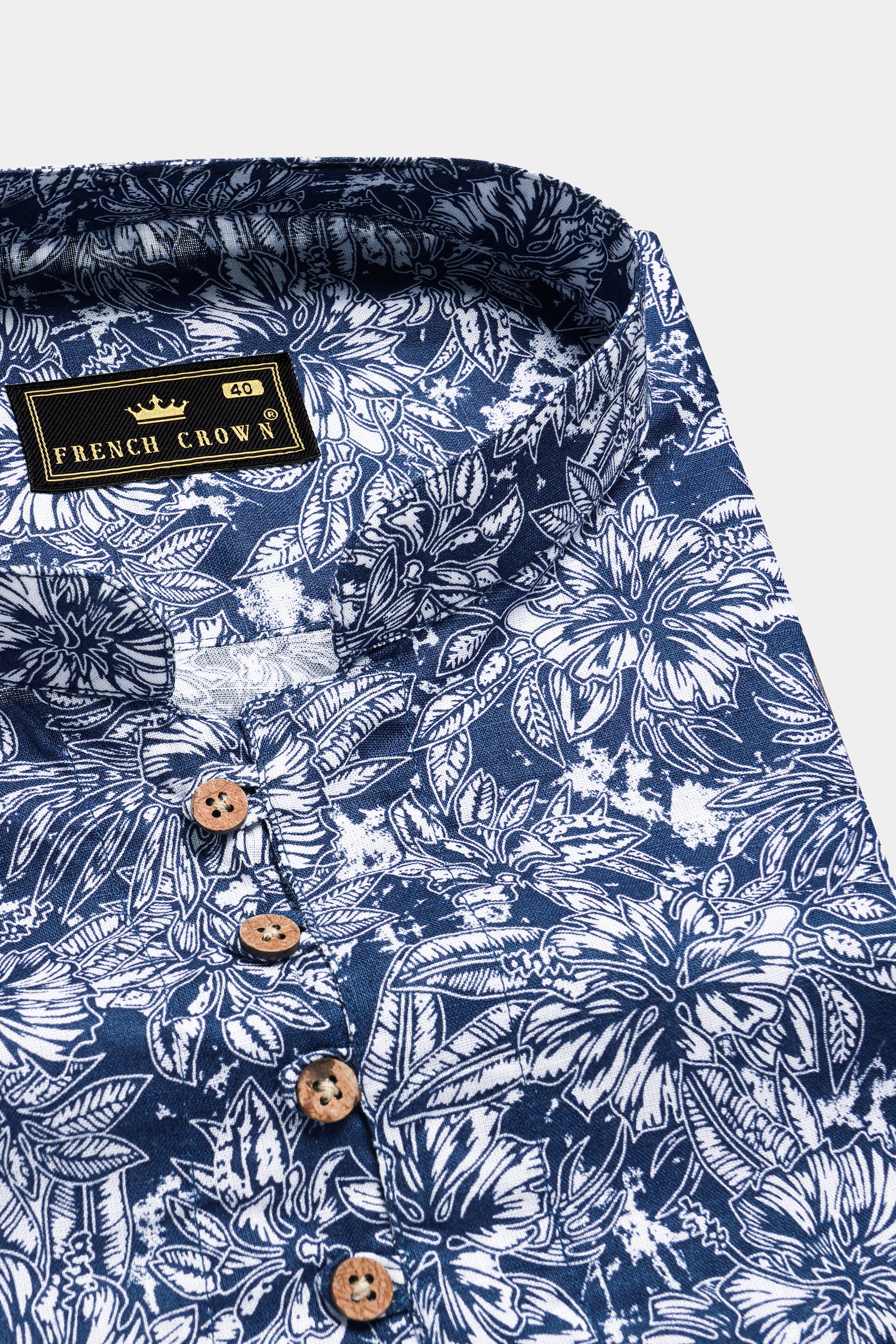 SkyFloret-Cello Blue And Bright White Floral Printed Premium Luxuries Linen Kurta Shirt 13281-KS-38, 13281-KS-H-38, 13281-KS-39, 13281-KS-H-39, 13281-KS-40, 13281-KS-H-40, 13281-KS-42, 13281-KS-H-42, 13281-KS-44, 13281-KS-H-44, 13281-KS-46, 13281-KS-H-46, 13281-KS-48, 13281-KS-H-48, 13281-KS-50, 13281-KS-H-50, 13281-KS-52, 13281-KS-H-52