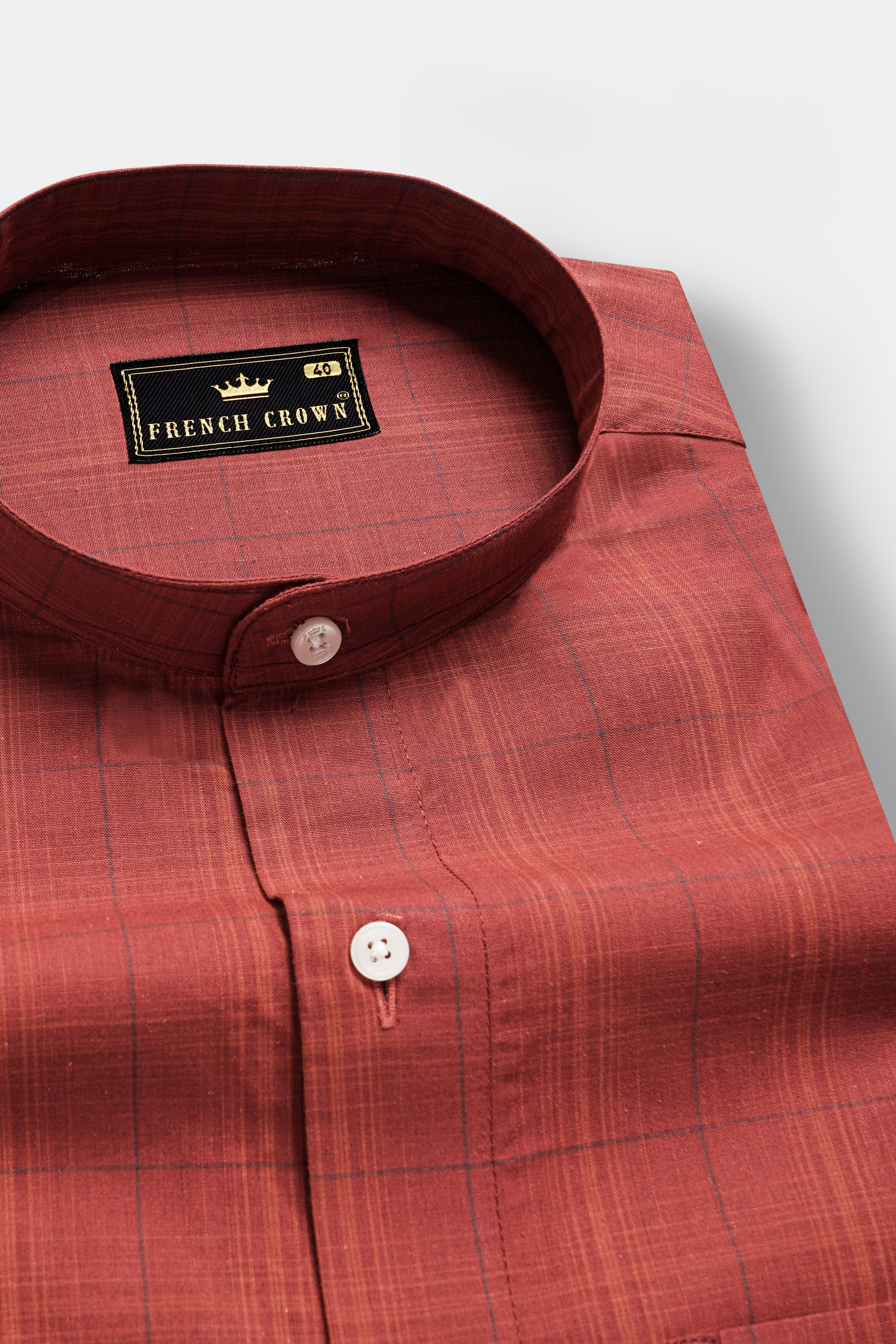 Crimson-Sanguine Brick Red Plaid Super Soft Premium Giza Cotton Shirt 13284-M-38, 13284-M-H-38, 13284-M-39, 13284-M-H-39, 13284-M-40, 13284-M-H-40, 13284-M-42, 13284-M-H-42, 13284-M-44, 13284-M-H-44, 13284-M-46, 13284-M-H-46, 13284-M-48, 13284-M-H-48, 13284-M-50, 13284-M-H-50, 13284-M-52, 13284-M-H-52