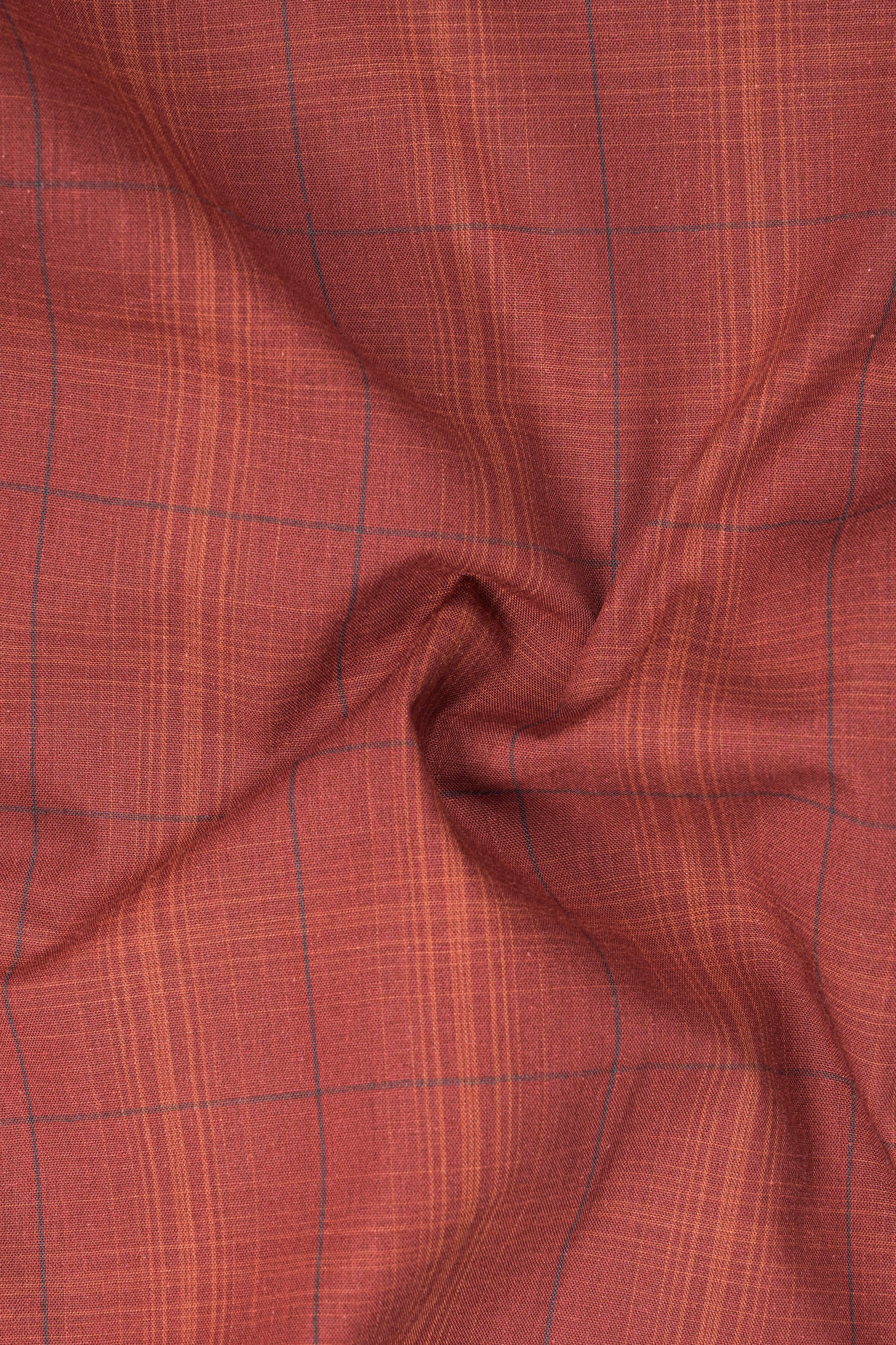Crimson-Sanguine Brick Red Plaid Super Soft Premium Giza Cotton Shirt 13284-M-38, 13284-M-H-38, 13284-M-39, 13284-M-H-39, 13284-M-40, 13284-M-H-40, 13284-M-42, 13284-M-H-42, 13284-M-44, 13284-M-H-44, 13284-M-46, 13284-M-H-46, 13284-M-48, 13284-M-H-48, 13284-M-50, 13284-M-H-50, 13284-M-52, 13284-M-H-52