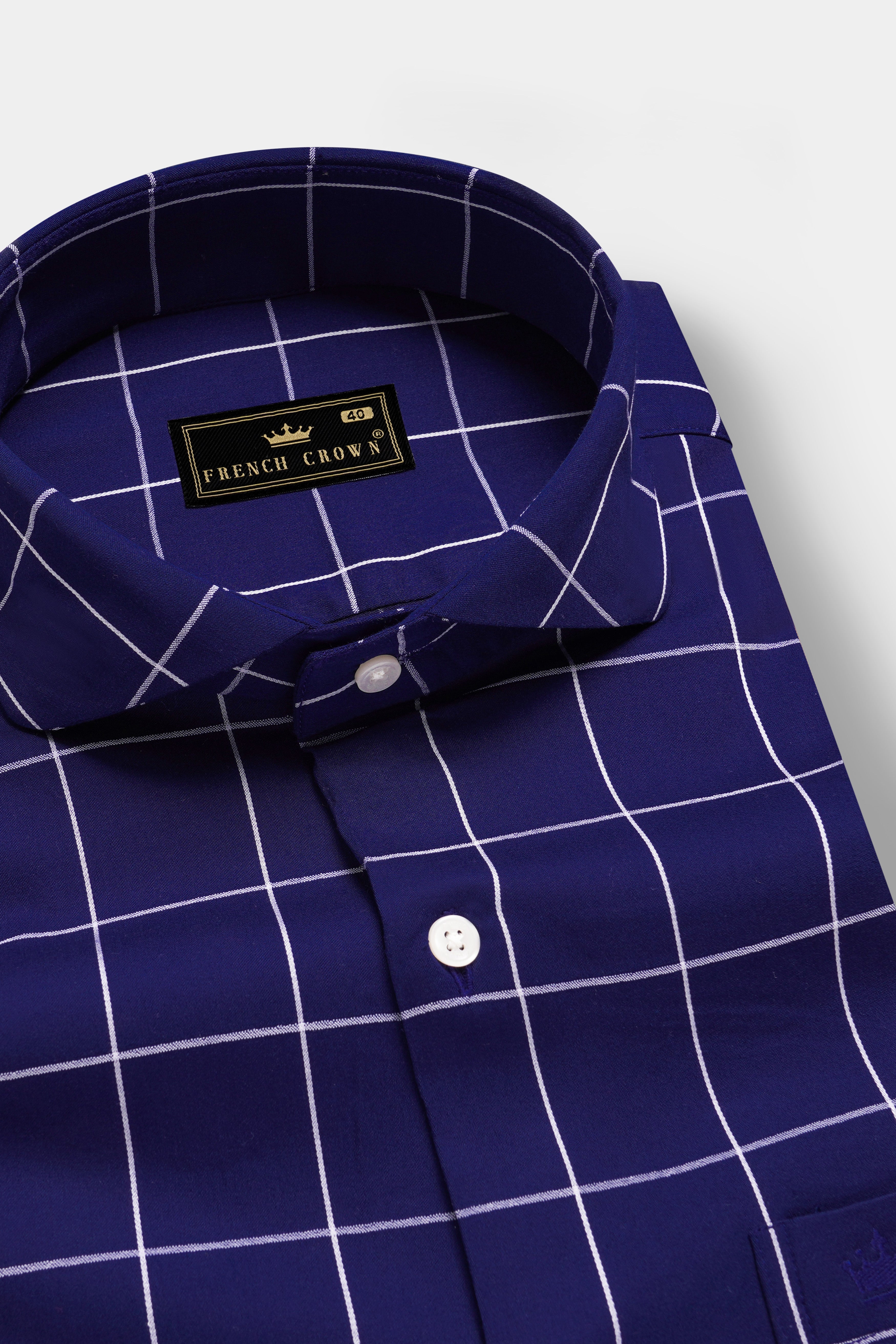 AzureGrid-Lapis Blue Windowpane Premium Dobby Textured Premium Giza Cotton Shirt 13291-CA-38, 13291-CA-H-38, 13291-CA-39, 13291-CA-H-39, 13291-CA-40, 13291-CA-H-40, 13291-CA-42, 13291-CA-H-42, 13291-CA-44, 13291-CA-H-44, 13291-CA-46, 13291-CA-H-46, 13291-CA-48, 13291-CA-H-48, 13291-CA-50, 13291-CA-H-50, 13291-CA-52, 13291-CA-H-52