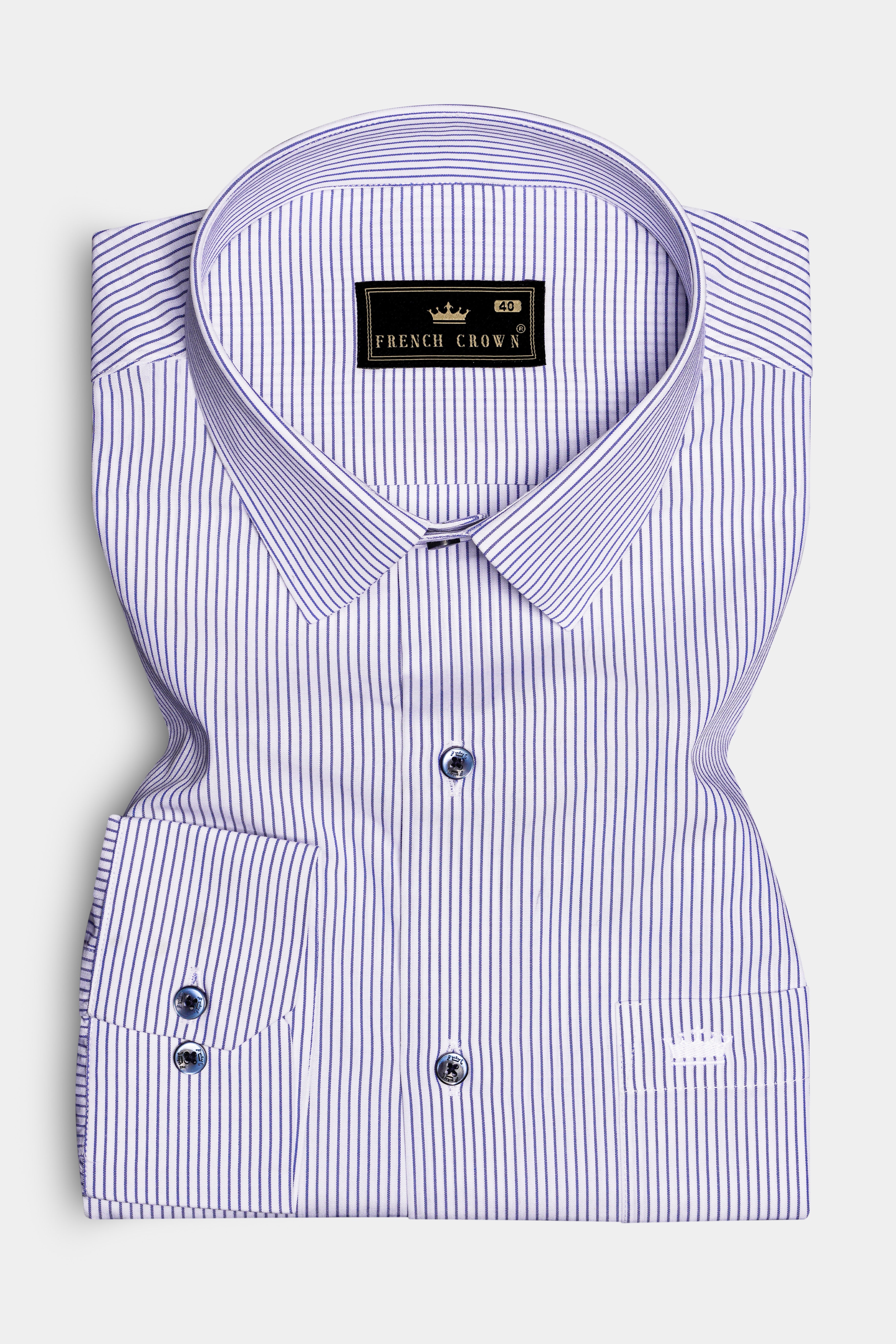 Violet Blue And Bright White Striped Premium Giza Cotton Dress Shirt 13293-BLE-38, 13293-BLE-H-38, 13293-BLE-39, 13293-BLE-H-39, 13293-BLE-40, 13293-BLE-H-40, 13293-BLE-42, 13293-BLE-H-42, 13293-BLE-44, 13293-BLE-H-44, 13293-BLE-46, 13293-BLE-H-46, 13293-BLE-48, 13293-BLE-H-48, 13293-BLE-50, 13293-BLE-H-50, 13293-BLE-52, 13293-BLE-H-52