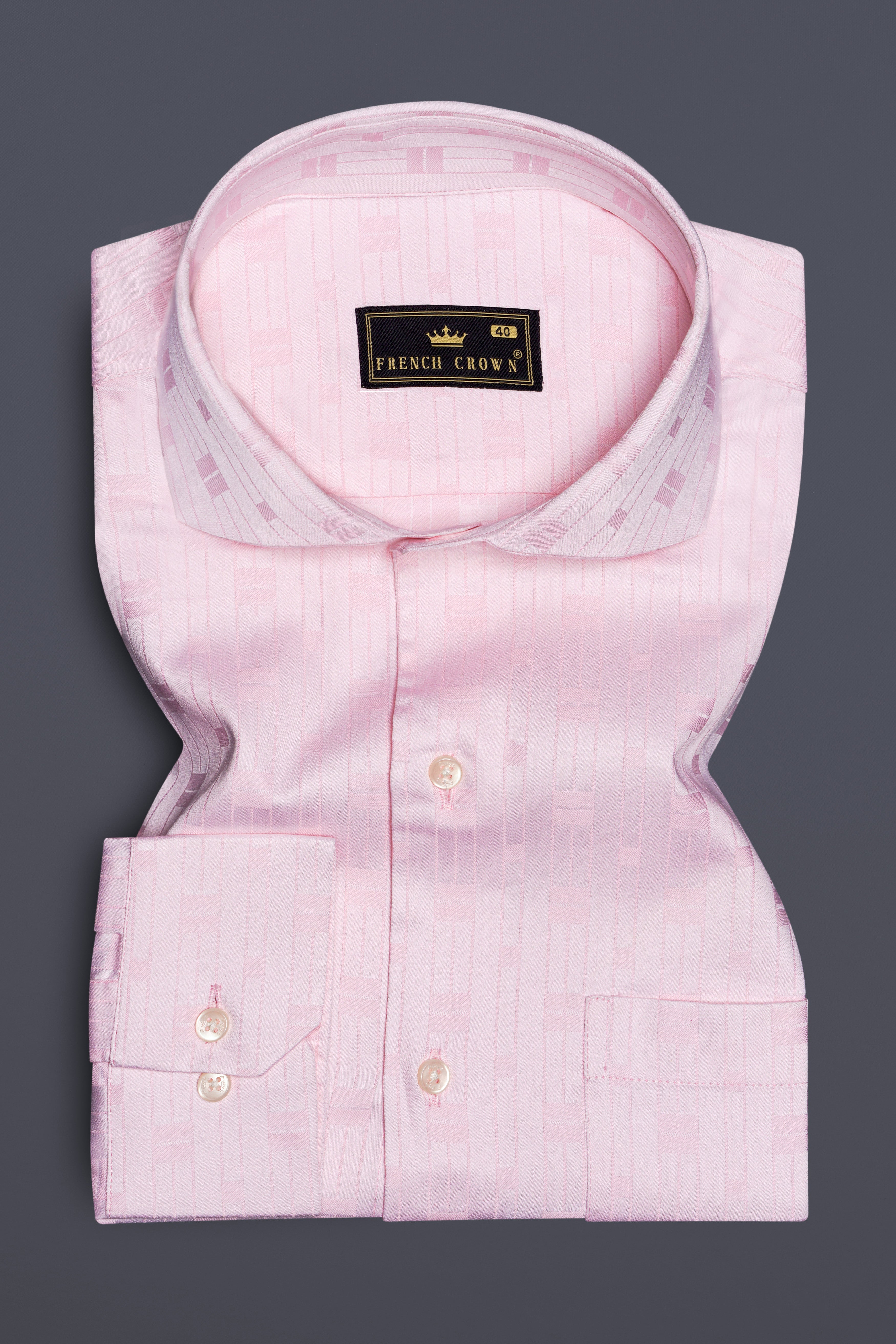 Blush Velvet-Vanilla Ice Pink Jacquard Textured Premium Cotton Dress Shirt 13296-CA-38, 13296-CA-H-38, 13296-CA-39, 13296-CA-H-39, 13296-CA-40, 13296-CA-H-40, 13296-CA-42, 13296-CA-H-42, 13296-CA-44, 13296-CA-H-44, 13296-CA-46, 13296-CA-H-46, 13296-CA-48, 13296-CA-H-48, 13296-CA-50, 13296-CA-H-50, 13296-CA-52, 13296-CA-H-52