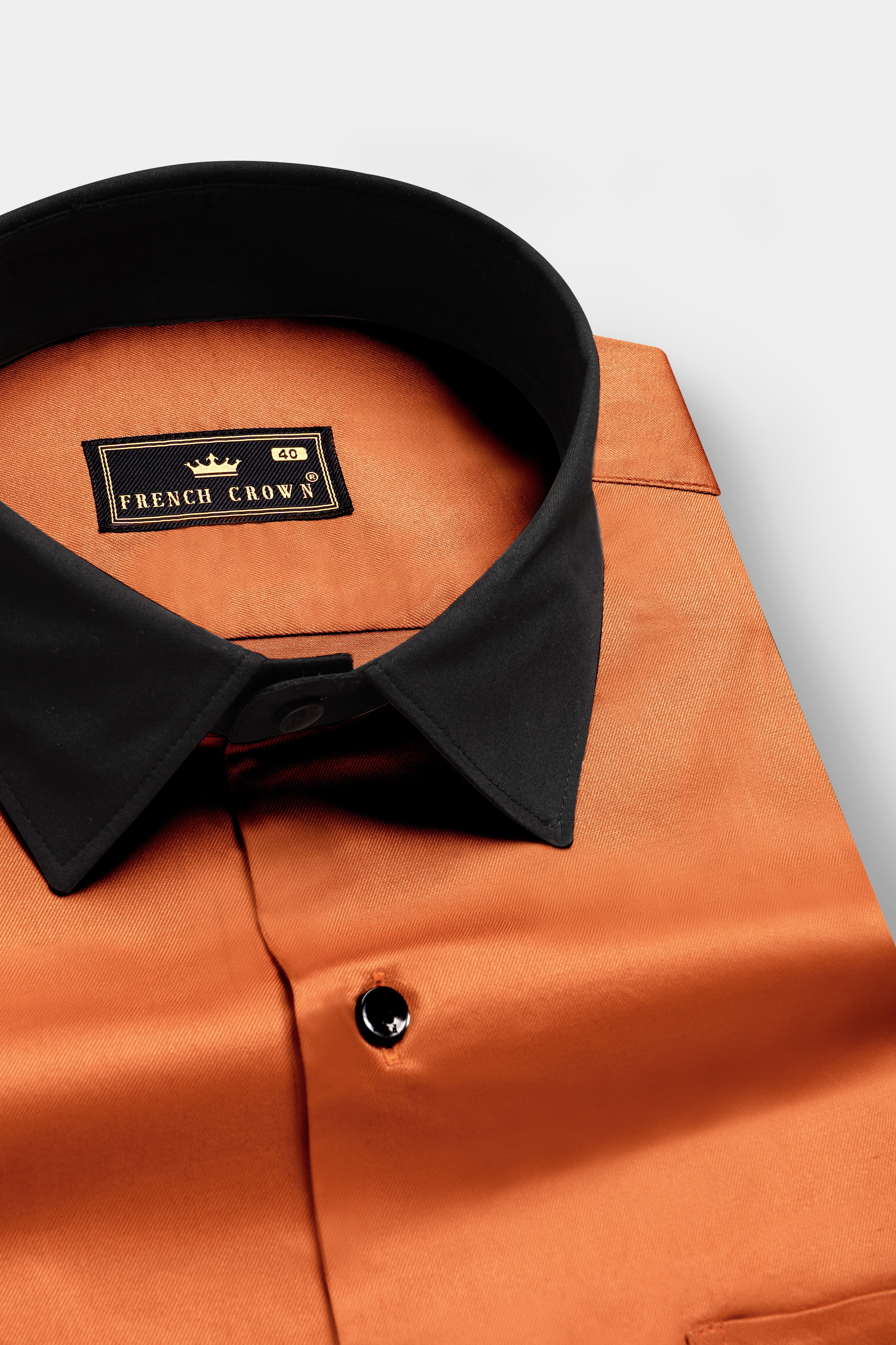 Ochre-Raw Sienna Orange Solid Twill Premium Cotton Semi Formal Shirt 13297-BCC-BLK-38, 13297-BCC-BLK-H-38, 13297-BCC-BLK-39, 13297-BCC-BLK-H-39, 13297-BCC-BLK-40, 13297-BCC-BLK-H-40, 13297-BCC-BLK-42, 13297-BCC-BLK-H-42, 13297-BCC-BLK-44, 13297-BCC-BLK-H-44, 13297-BCC-BLK-46, 13297-BCC-BLK-H-46, 13297-BCC-BLK-48, 13297-BCC-BLK-H-48, 13297-BCC-BLK-50, 13297-BCC-BLK-H-50, 13297-BCC-BLK-52, 13297-BCC-BLK-H-52