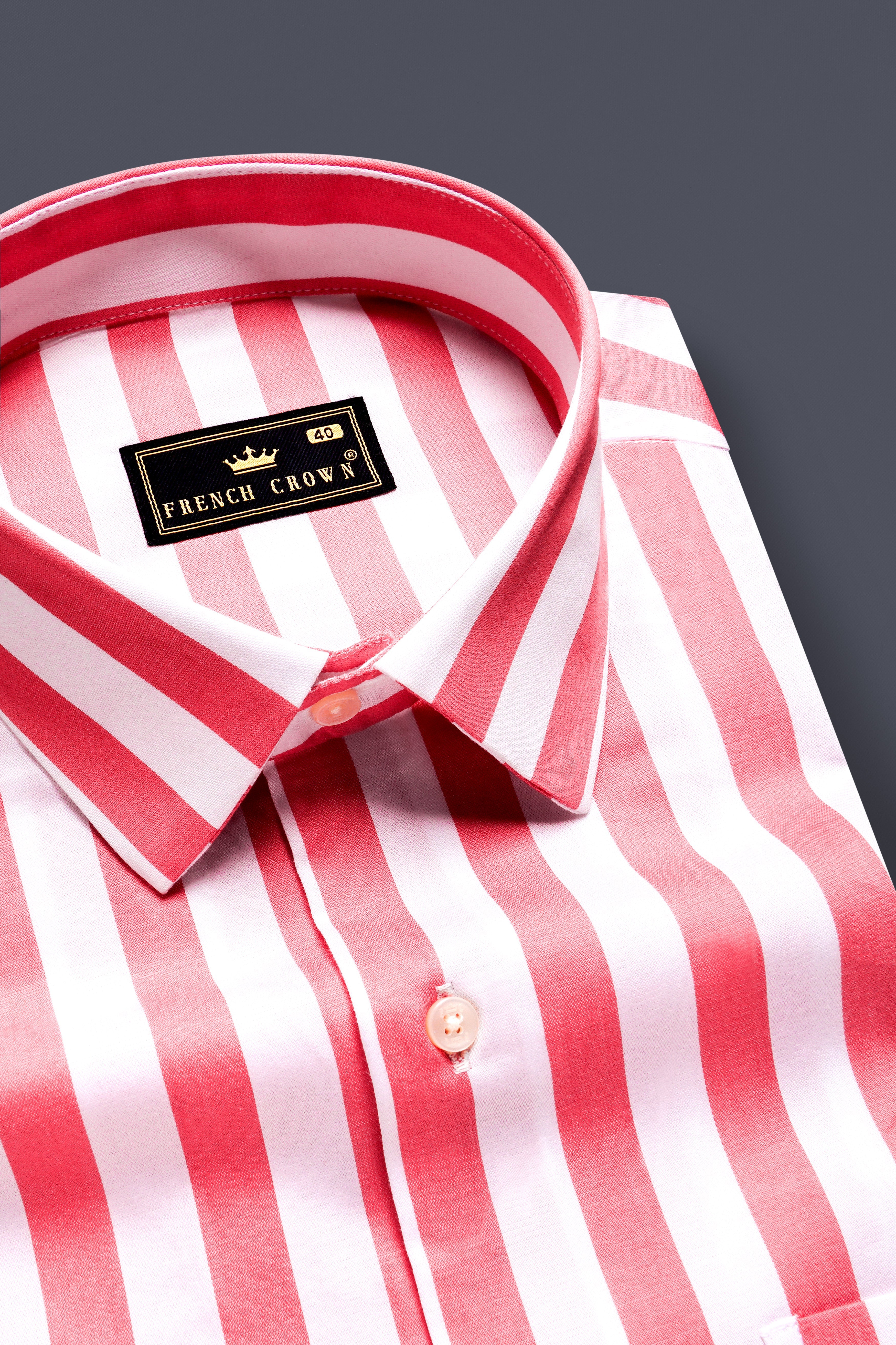 RoseLustre-Cabaret pink And Bright White Striped Subtle Sheen Super Soft Premium Cotton Dress Shirt 13310-38, 13310-H-38, 13310-39, 13310-H-39, 13310-40, 13310-H-40, 13310-42, 13310-H-42, 13310-44, 13310-H-44, 13310-46, 13310-H-46, 13310-48, 13310-H-48, 13310-50, 13310-H-50, 13310-52, 13310-H-52