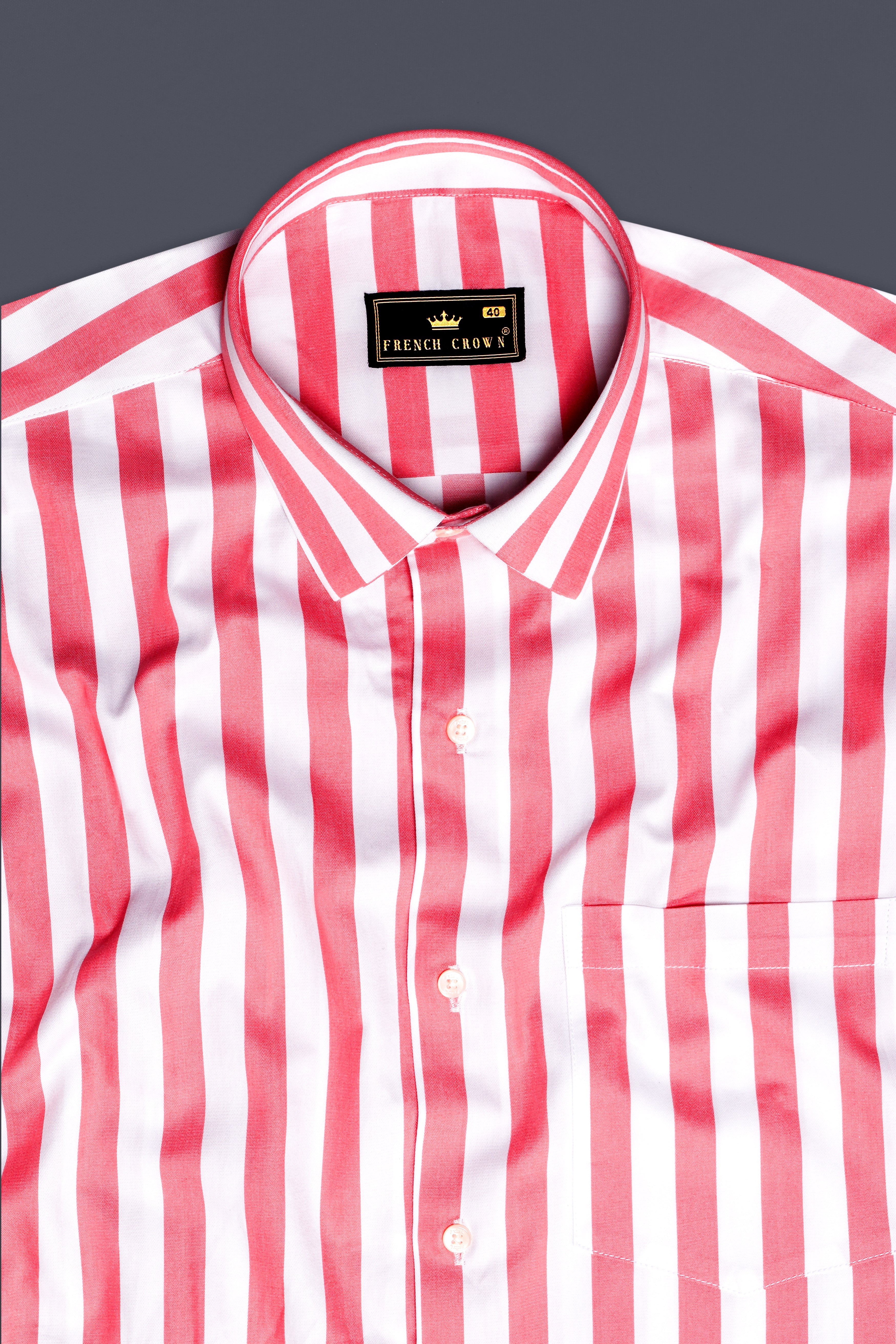 RoseLustre-Cabaret pink And Bright White Striped Subtle Sheen Super Soft Premium Cotton Dress Shirt 13310-38, 13310-H-38, 13310-39, 13310-H-39, 13310-40, 13310-H-40, 13310-42, 13310-H-42, 13310-44, 13310-H-44, 13310-46, 13310-H-46, 13310-48, 13310-H-48, 13310-50, 13310-H-50, 13310-52, 13310-H-52