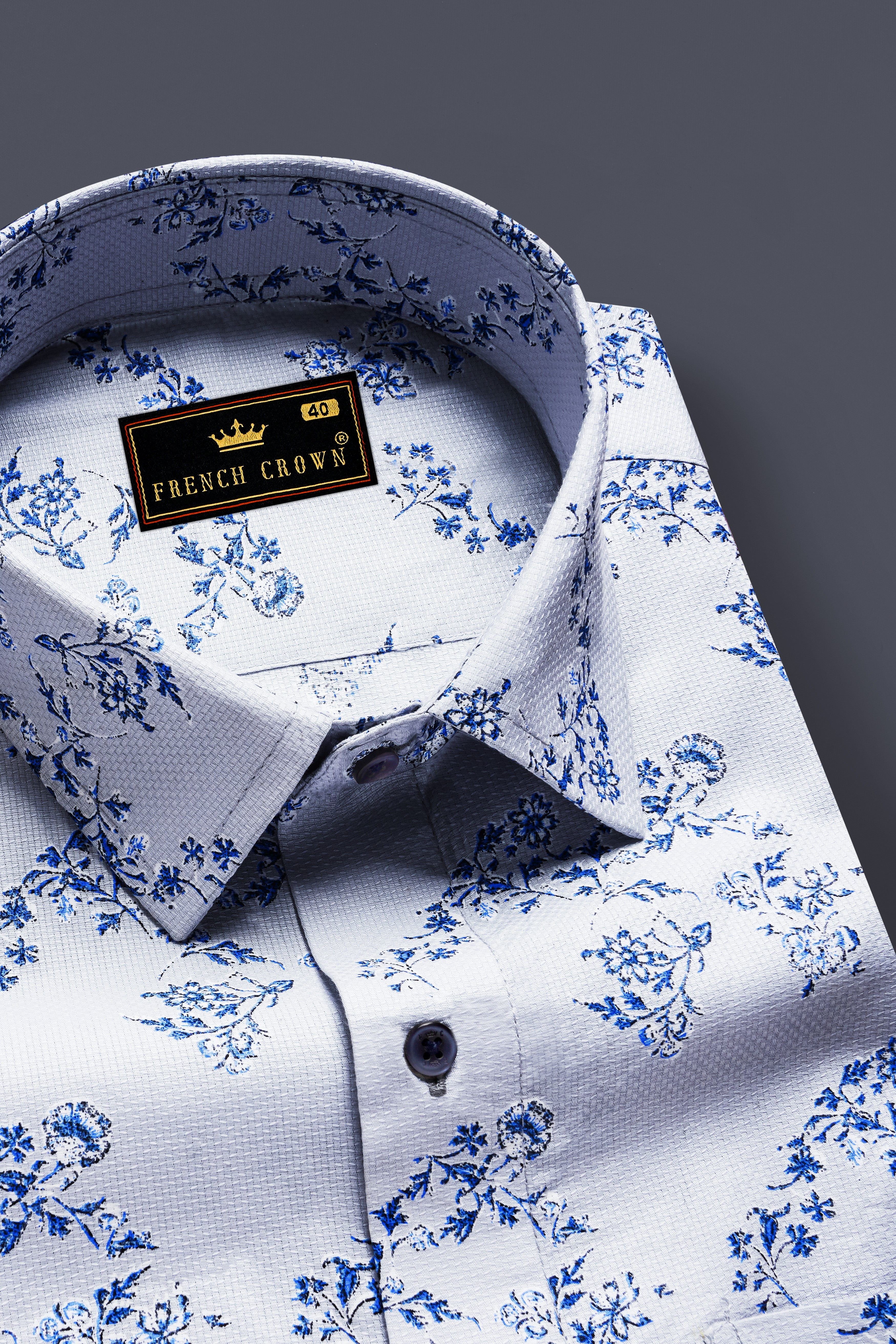 Ocean Mist-Casper Gray And Sapphire Blue Printed Dobby Textured Premium Giza Cotton Casual Shirt 13331-BLE-38, 13331-BLE-H-38, 13331-BLE-39, 13331-BLE-H-39, 13331-BLE-40, 13331-BLE-H-40, 13331-BLE-42, 13331-BLE-H-42, 13331-BLE-44, 13331-BLE-H-44, 13331-BLE-46, 13331-BLE-H-46, 13331-BLE-48, 13331-BLE-H-48, 13331-BLE-50, 13331-BLE-H-50, 13331-BLE-52, 13331-BLE-H-52