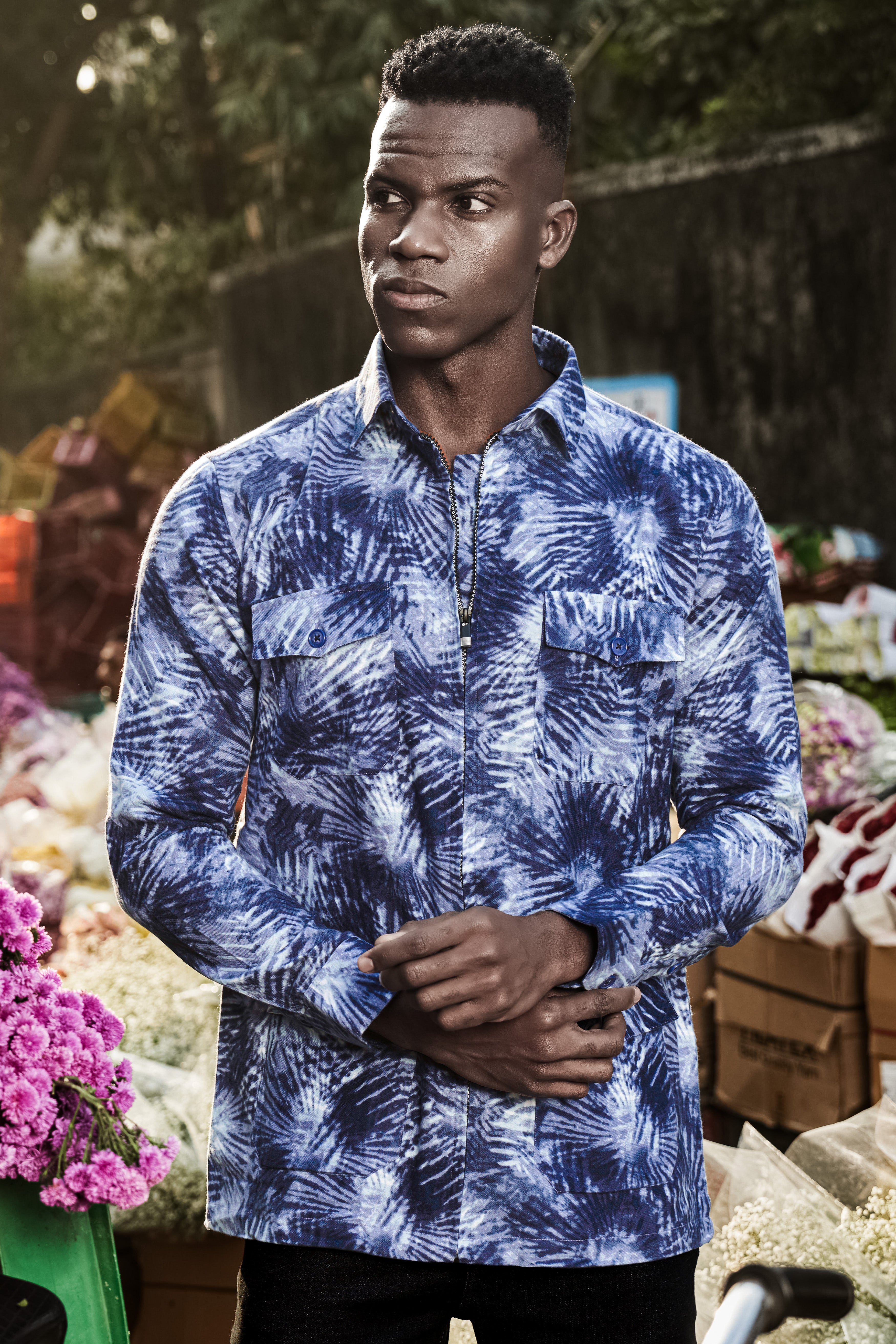 Frost Indigo-Blue And Bright White Dry Printed Flannel Casual Zipper Closure Designer Shirt 13337-ZP-FP-P530-38, 13337-ZP-FP-P530-H-38, 13337-ZP-FP-P530-39, 13337-ZP-FP-P530-H-39, 13337-ZP-FP-P530-40, 13337-ZP-FP-P530-H-40, 13337-ZP-FP-P530-42, 13337-ZP-FP-P530-H-42, 13337-ZP-FP-P530-44, 13337-ZP-FP-P530-H-44, 13337-ZP-FP-P530-46, 13337-ZP-FP-P530-H-46, 13337-ZP-FP-P530-48, 13337-ZP-FP-P530-H-48, 13337-ZP-FP-P530-50, 13337-ZP-FP-P530-H-50, 13337-ZP-FP-P530-52, 13337-ZP-FP-P530-H-52