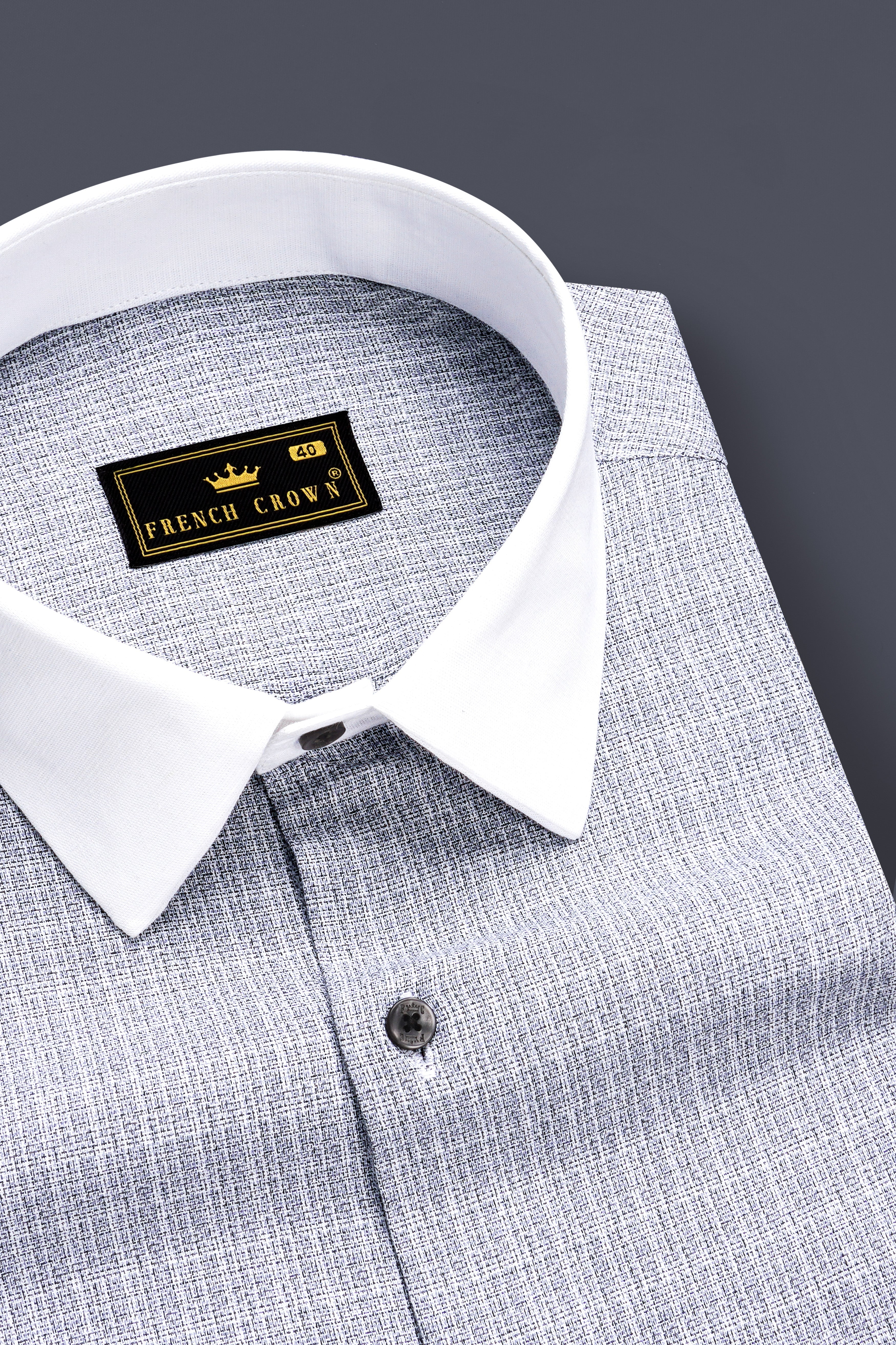 GraphiteElite-Mischka Gray Dobby Textured Premium Giza Cotton White Cuff Collar Dress Shirt 13340-WCC-BLK-38, 13340-WCC-BLK-H-38, 13340-WCC-BLK-39, 13340-WCC-BLK-H-39, 13340-WCC-BLK-40, 13340-WCC-BLK-H-40, 13340-WCC-BLK-42, 13340-WCC-BLK-H-42, 13340-WCC-BLK-44, 13340-WCC-BLK-H-44, 13340-WCC-BLK-46, 13340-WCC-BLK-H-46, 13340-WCC-BLK-48, 13340-WCC-BLK-H-48, 13340-WCC-BLK-50, 13340-WCC-BLK-H-50, 13340-WCC-BLK-52, 13340-WCC-BLK-H-52