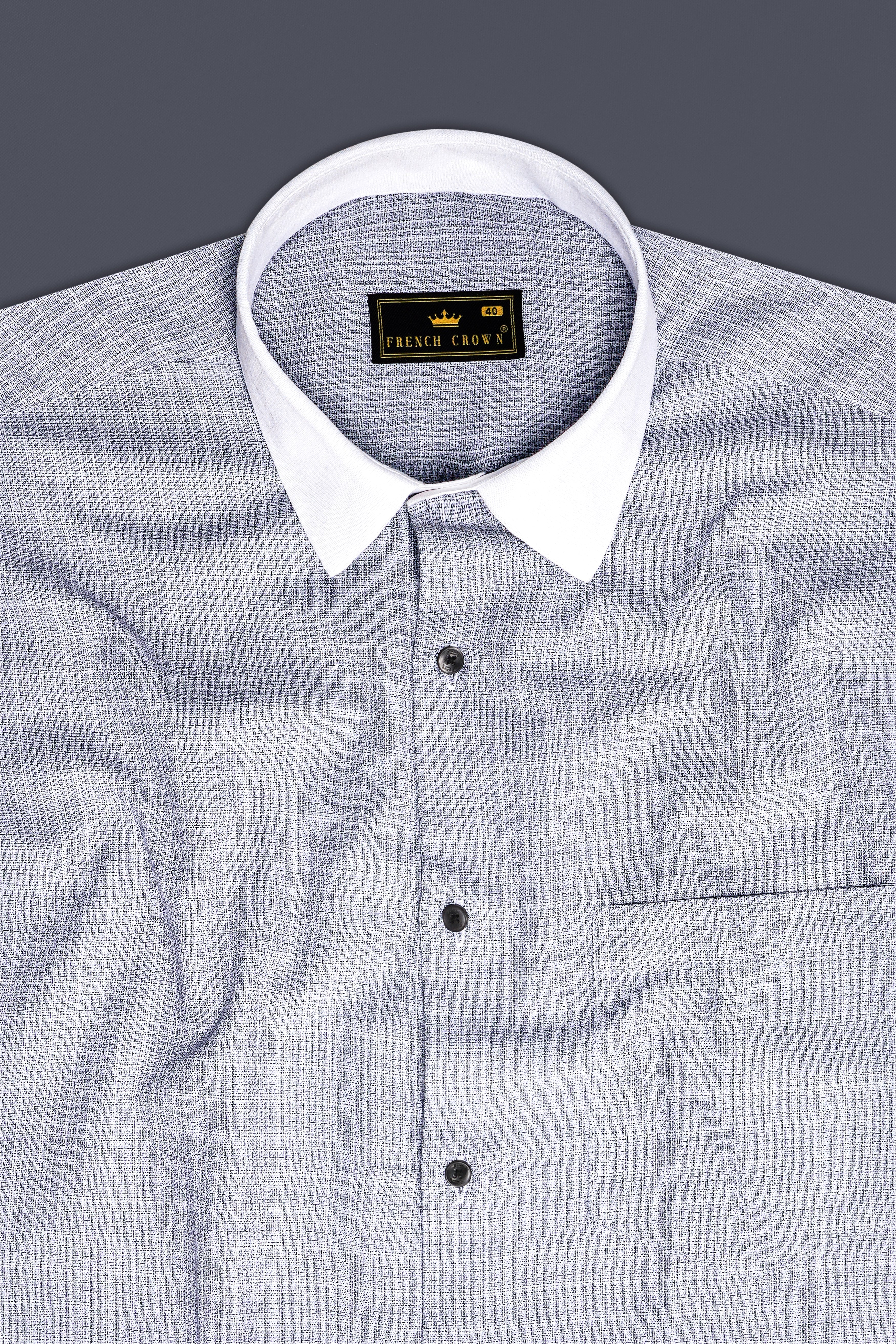 GraphiteElite-Mischka Gray Dobby Textured Premium Giza Cotton White Cuff Collar Dress Shirt 13340-WCC-BLK-38, 13340-WCC-BLK-H-38, 13340-WCC-BLK-39, 13340-WCC-BLK-H-39, 13340-WCC-BLK-40, 13340-WCC-BLK-H-40, 13340-WCC-BLK-42, 13340-WCC-BLK-H-42, 13340-WCC-BLK-44, 13340-WCC-BLK-H-44, 13340-WCC-BLK-46, 13340-WCC-BLK-H-46, 13340-WCC-BLK-48, 13340-WCC-BLK-H-48, 13340-WCC-BLK-50, 13340-WCC-BLK-H-50, 13340-WCC-BLK-52, 13340-WCC-BLK-H-52