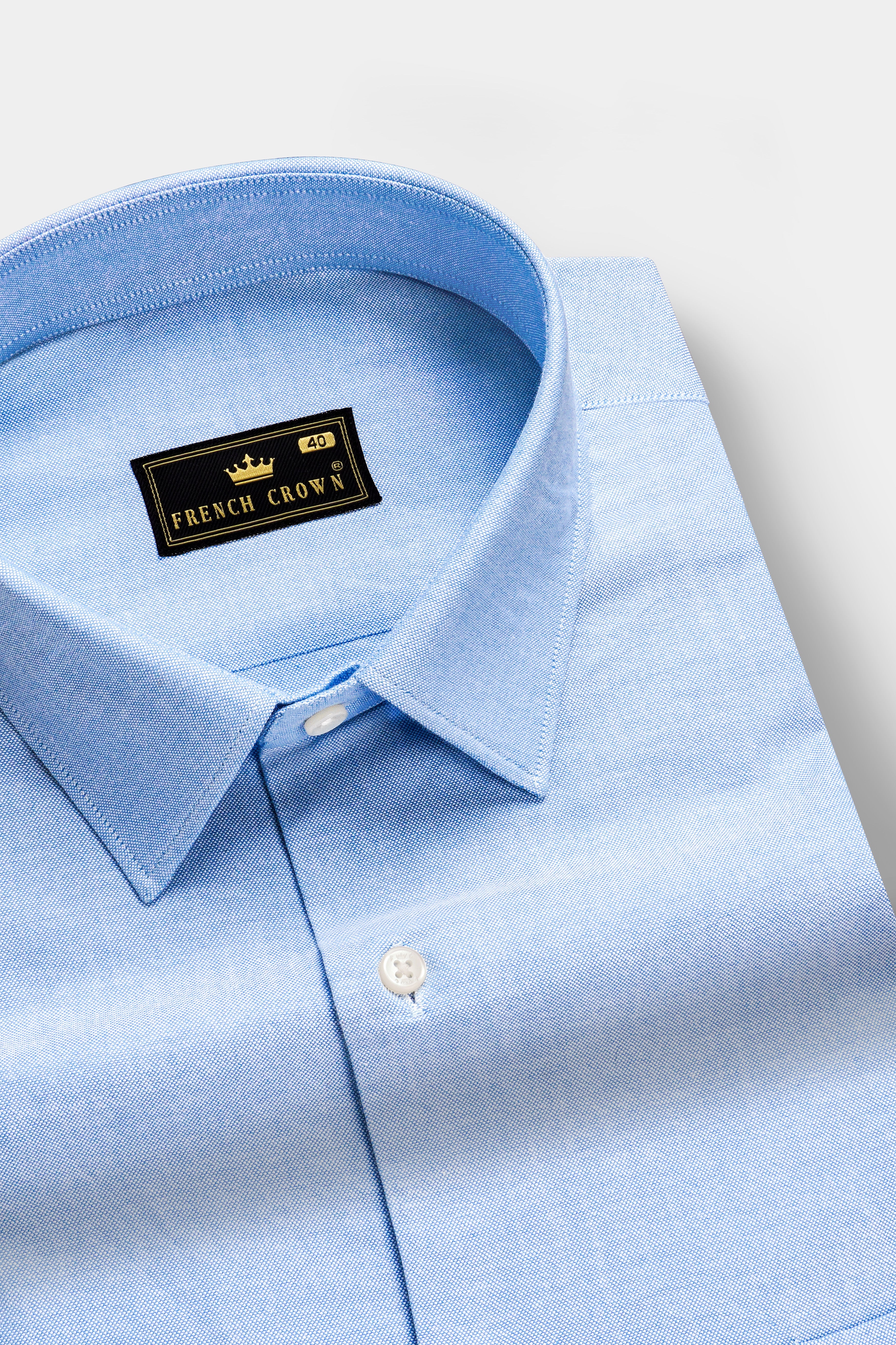 Skyline-Spindle Blue Solid Oxford Premium Cotton Semi Formal Shirt 13344-38, 13344-H-38, 13344-39, 13344-H-39, 13344-40, 13344-H-40, 13344-42, 13344-H-42, 13344-44, 13344-H-44, 13344-46, 13344-H-46, 13344-48, 13344-H-48, 13344-50, 13344-H-50, 13344-52, 13344-H-52