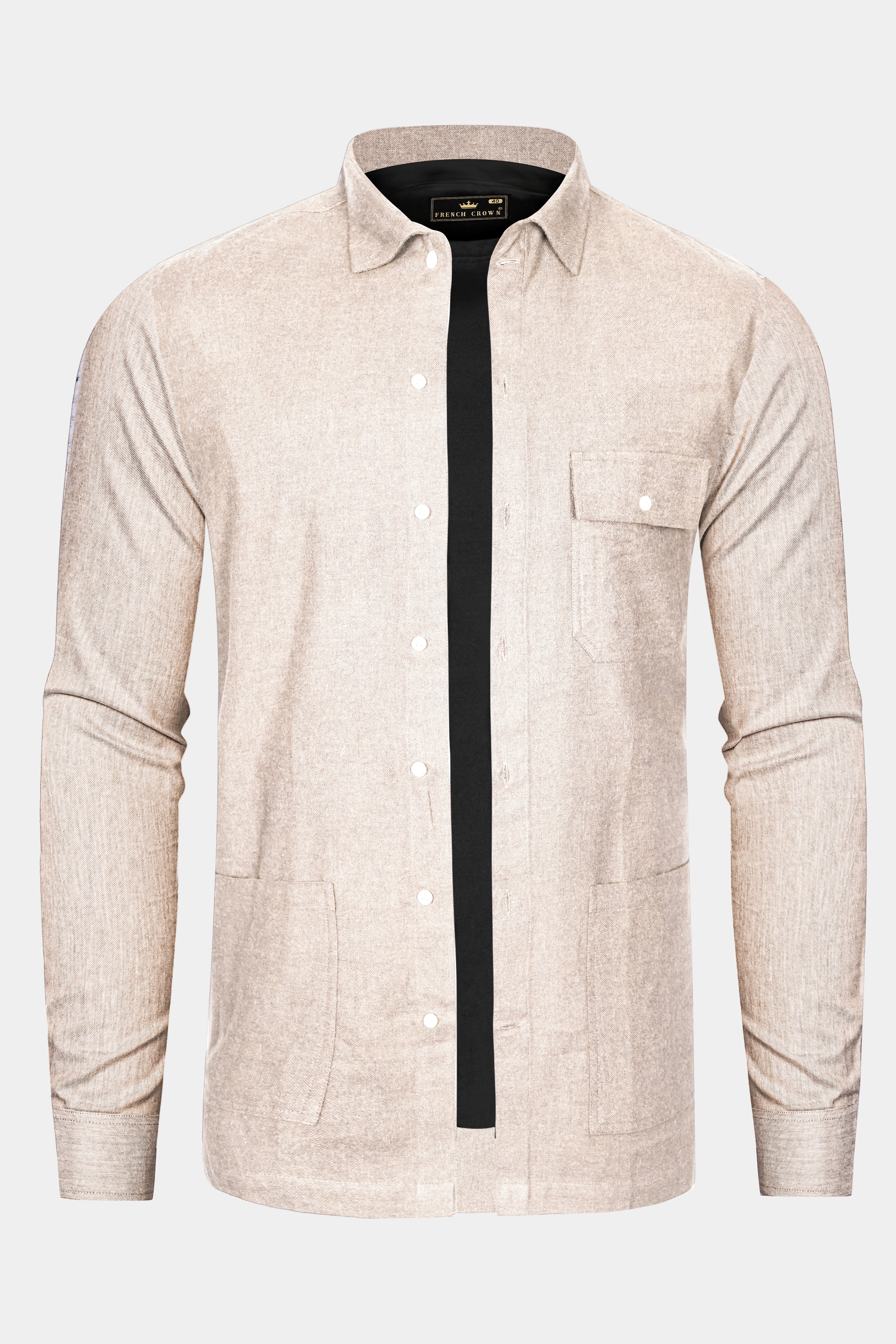 Rustic Clay-Almond Brown Textured Heavyweight Twill Designer Casual Overshirt/shacket 13350-FP-P180-38, 13350-FP-P180-H-38, 13350-FP-P180-39, 13350-FP-P180-H-39, 13350-FP-P180-40, 13350-FP-P180-H-40, 13350-FP-P180-42, 13350-FP-P180-H-42, 13350-FP-P180-44, 13350-FP-P180-H-44, 13350-FP-P180-46, 13350-FP-P180-H-46, 13350-FP-P180-48, 13350-FP-P180-H-48, 13350-FP-P180-50, 13350-FP-P180-H-50, 13350-FP-P180-52, 13350-FP-P180-H-52
