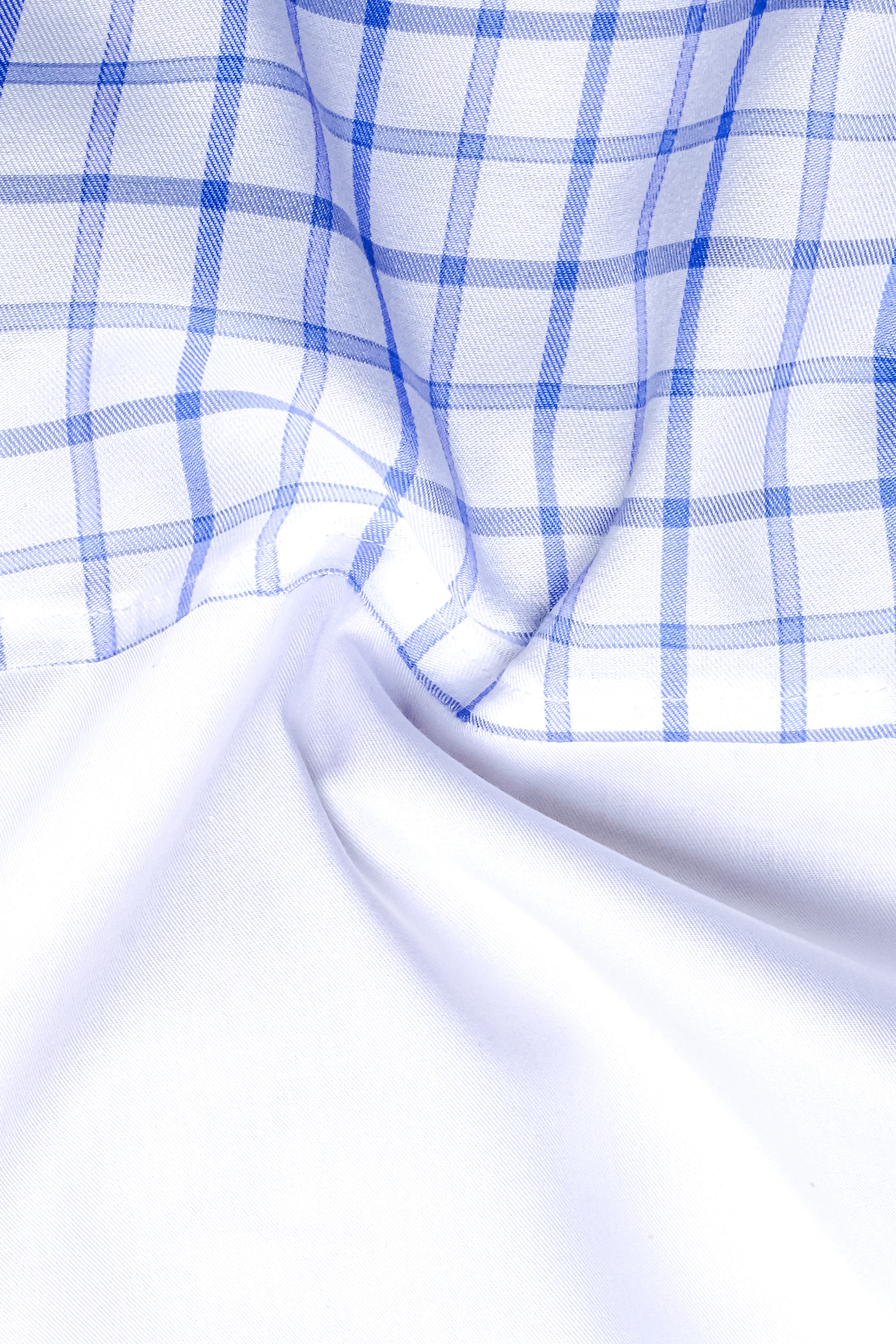 Azure Frost-Portage Blue Plaid And Bright White Solid Subtle Sheen Super Soft Premium Cotton Casual Designer Shirt 13353-WCC-P564-38, 13353-WCC-P564-H-38, 13353-WCC-P564-39, 13353-WCC-P564-H-39, 13353-WCC-P564-40, 13353-WCC-P564-H-40, 13353-WCC-P564-42, 13353-WCC-P564-H-42, 13353-WCC-P564-44, 13353-WCC-P564-H-44, 13353-WCC-P564-46, 13353-WCC-P564-H-46, 13353-WCC-P564-48, 13353-WCC-P564-H-48, 13353-WCC-P564-50, 13353-WCC-P564-H-50, 13353-WCC-P564-52, 13353-WCC-P564-H-52