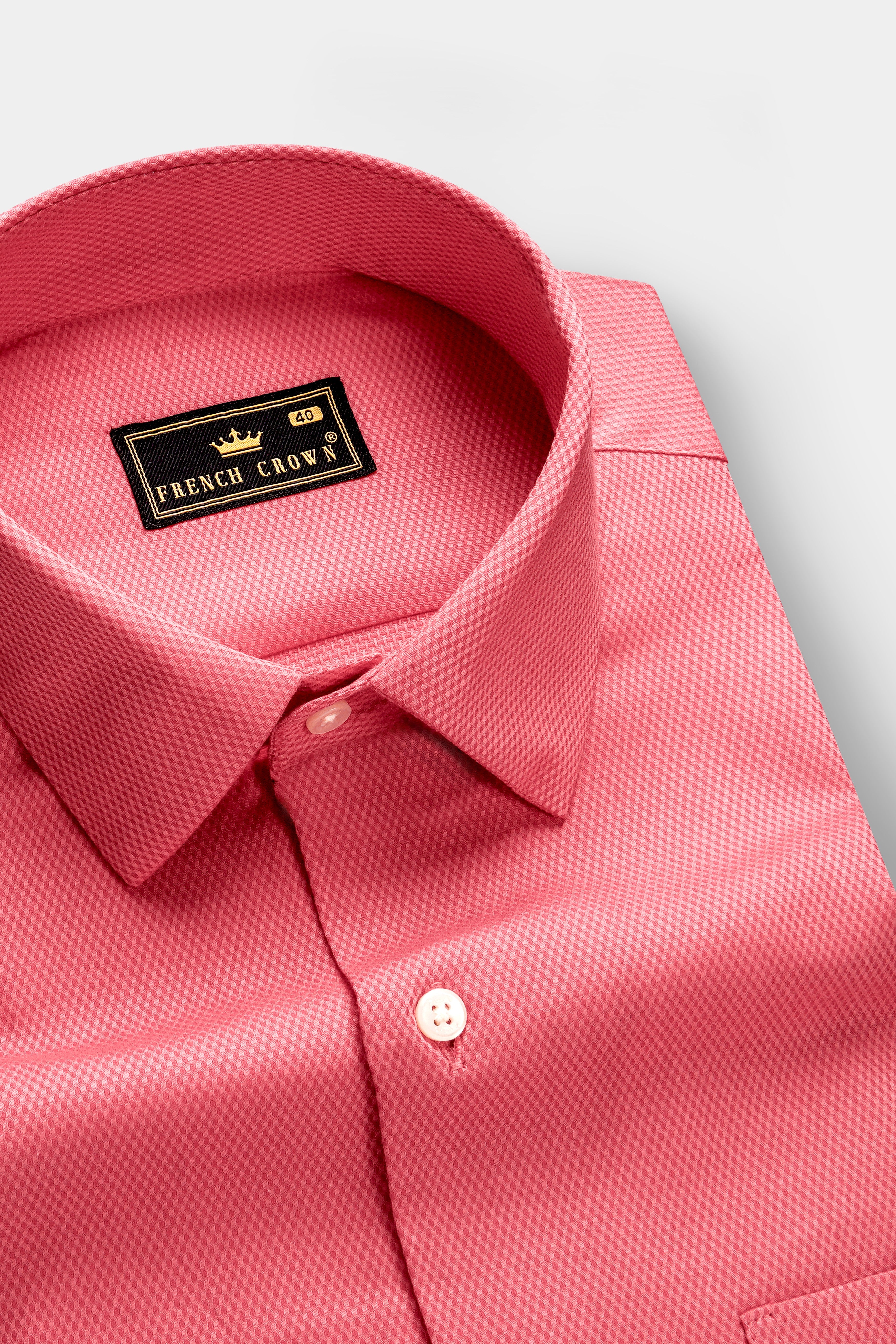 Peony Glow-Froly Pink Dobby Textured Premium Giza Cotton Dress Shirt 13369-38, 13369-H-38, 13369-39, 13369-H-39, 13369-40, 13369-H-40, 13369-42, 13369-H-42, 13369-44, 13369-H-44, 13369-46, 13369-H-46, 13369-48, 13369-H-48, 13369-50, 13369-H-50, 13369-52, 13369-H-52