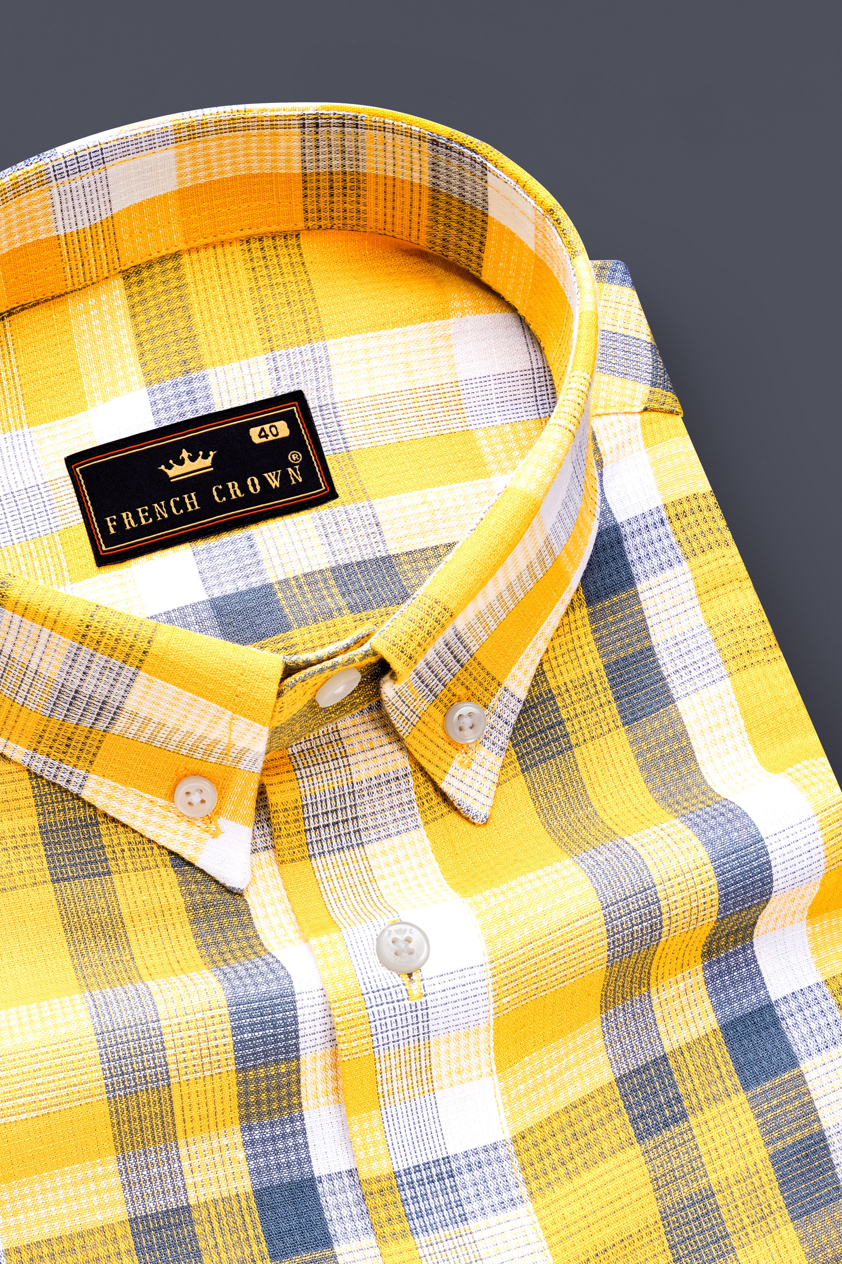 Solar Eclipse-Kournikova Yellow And Meteorite Blue Plaid Dobby Textured Premium Giza Cotton Casual Shirt 13400-BD-38, 13400-BD-H-38, 13400-BD-39, 13400-BD-H-39, 13400-BD-40, 13400-BD-H-40, 13400-BD-42, 13400-BD-H-42, 13400-BD-44, 13400-BD-H-44, 13400-BD-46, 13400-BD-H-46, 13400-BD-48, 13400-BD-H-48, 13400-BD-50, 13400-BD-H-50, 13400-BD-52, 13400-BD-H-52