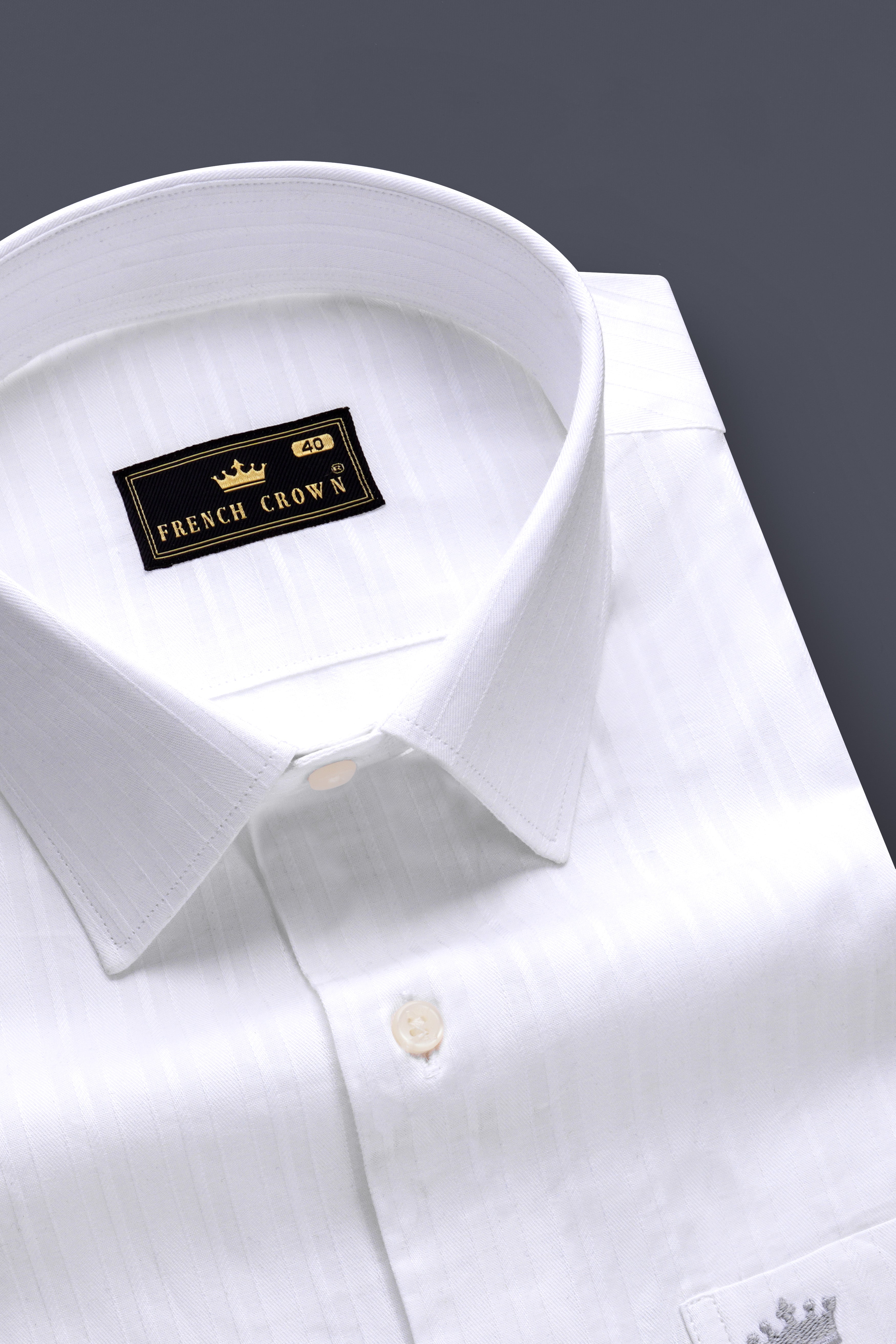 Snowline-Bright White Striped Dobby Textured Premium Giza Cotton Dress Shirt 13418-38, 13418-H-38, 13418-39, 13418-H-39, 13418-40, 13418-H-40, 13418-42, 13418-H-42, 13418-44, 13418-H-44, 13418-46, 13418-H-46, 13418-48, 13418-H-48, 13418-50, 13418-H-50, 13418-52, 13418-H-52