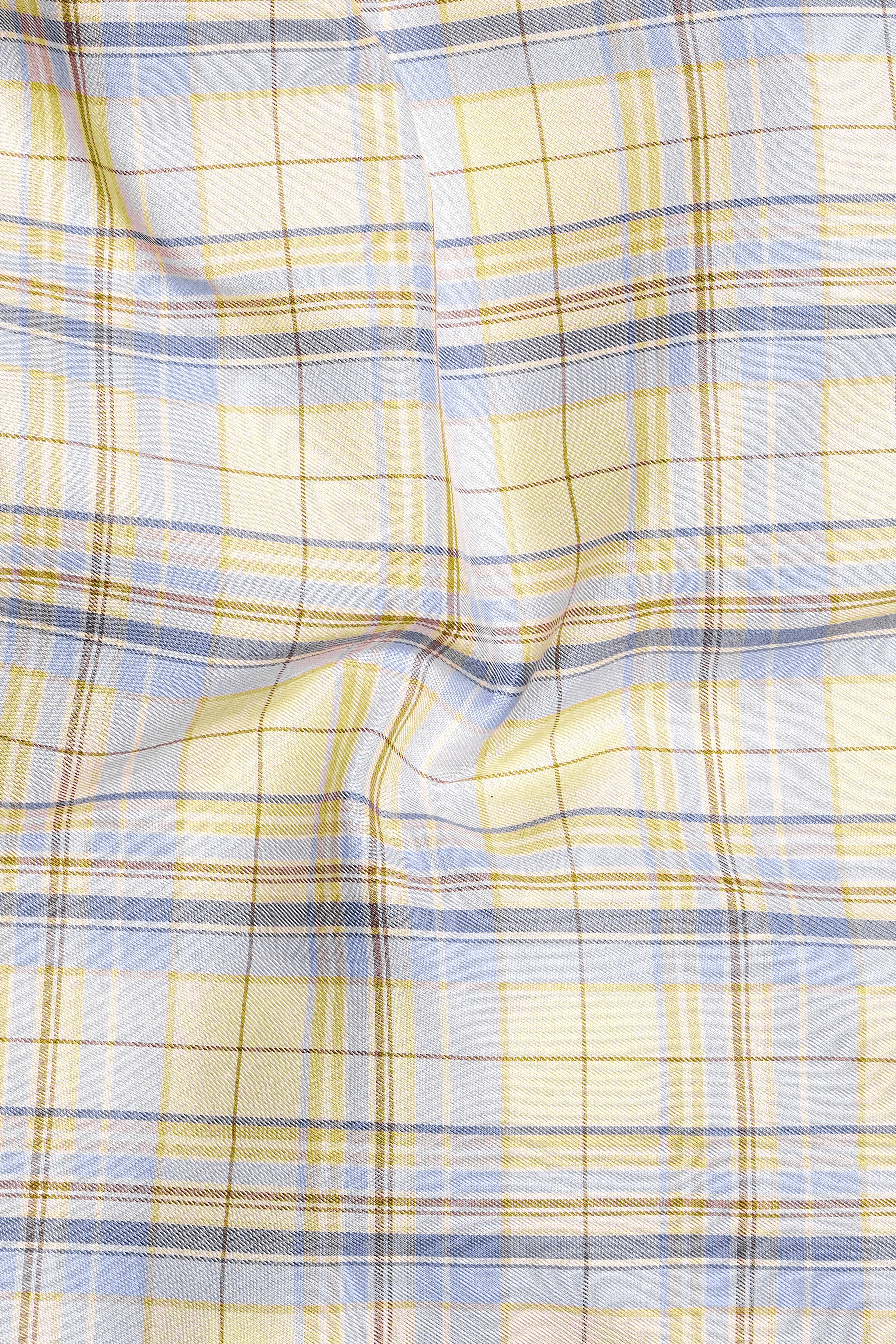Sapphire Sun-Janna Yellow And Mercury Blue Plaid Twill Premium Cotton Semi Formal Shirt 13420-38, 13420-H-38, 13420-39, 13420-H-39, 13420-40, 13420-H-40, 13420-42, 13420-H-42, 13420-44, 13420-H-44, 13420-46, 13420-H-46, 13420-48, 13420-H-48, 13420-50, 13420-H-50, 13420-52, 13420-H-52