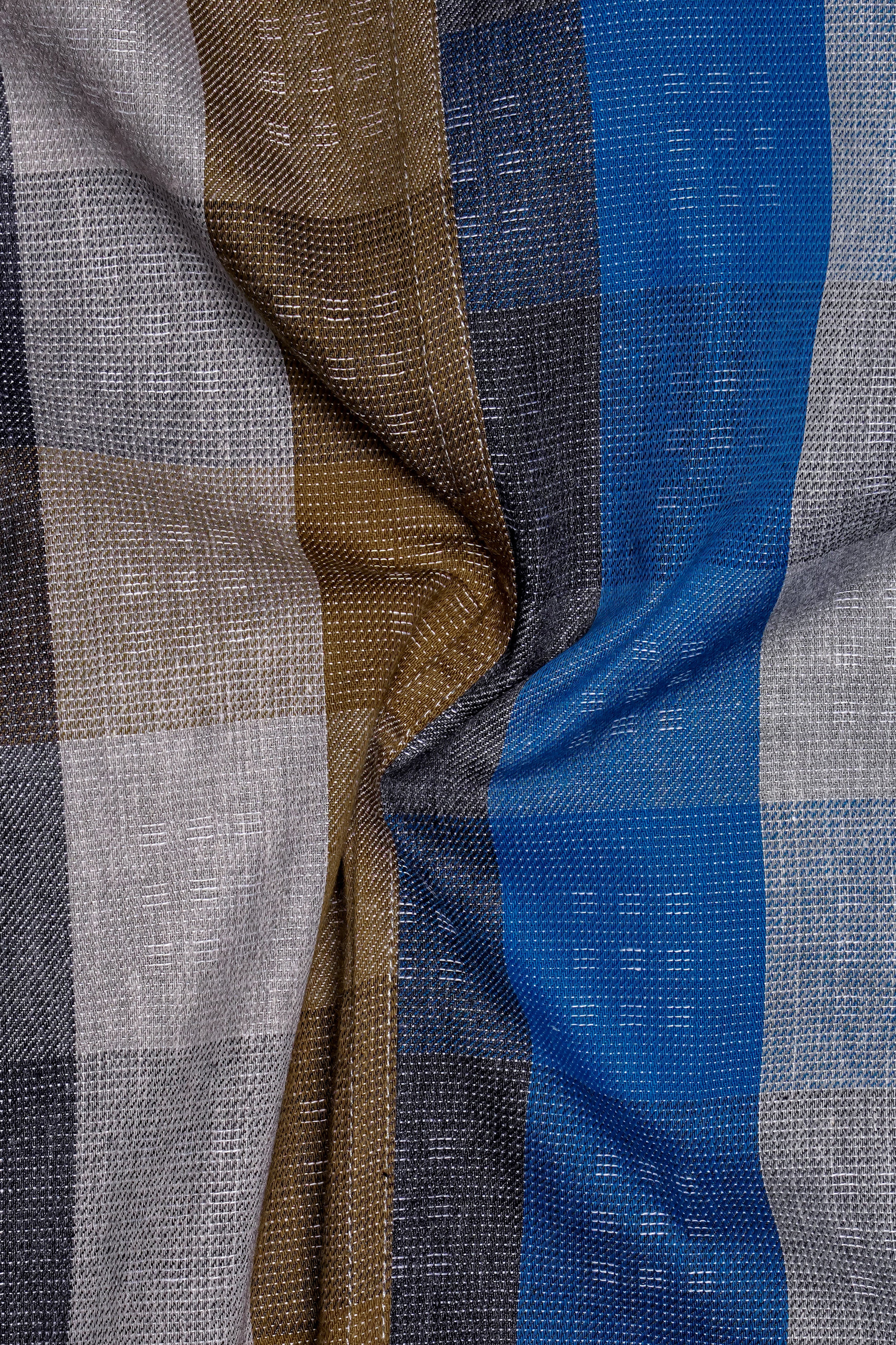 Tidal Fawn-Lapis Blue And Shingle Brown Plaid Dobby Textured Premium Giza Cotton Casual Designer Shirt 13427-D22-38, 13427-D22-H-38, 13427-D22-39, 13427-D22-H-39, 13427-D22-40, 13427-D22-H-40, 13427-D22-42, 13427-D22-H-42, 13427-D22-44, 13427-D22-H-44, 13427-D22-46, 13427-D22-H-46, 13427-D22-48, 13427-D22-H-48, 13427-D22-50, 13427-D22-H-50, 13427-D22-52, 13427-D22-H-52