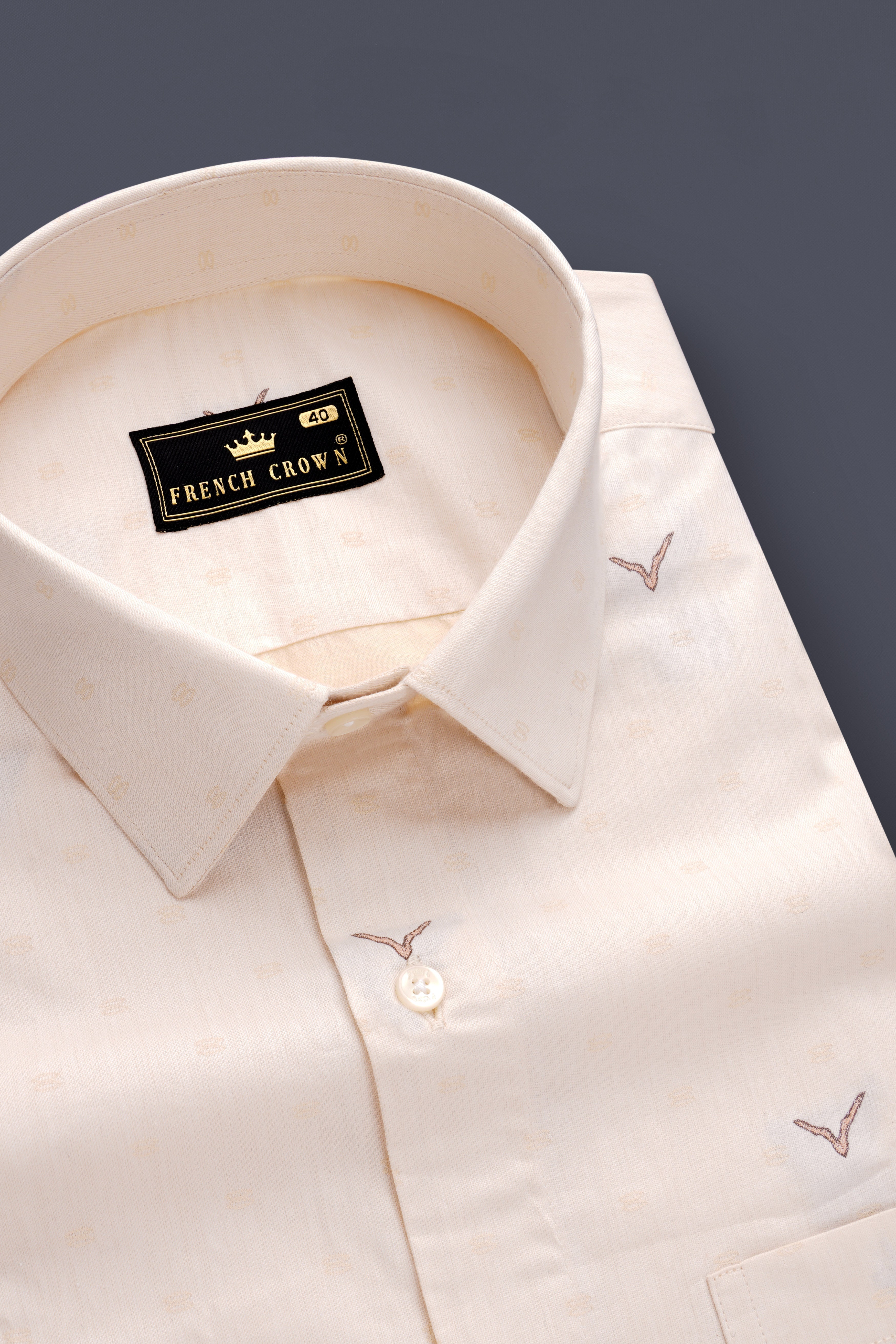 Pearl Bush Peach Jacquard Textured Premium Cotton Dress Shirt 13432-38, 13432-H-38, 13432-39, 13432-H-39, 13432-40, 13432-H-40, 13432-42, 13432-H-42, 13432-44, 13432-H-44, 13432-46, 13432-H-46, 13432-48, 13432-H-48, 13432-50, 13432-H-50, 13432-52, 13432-H-52