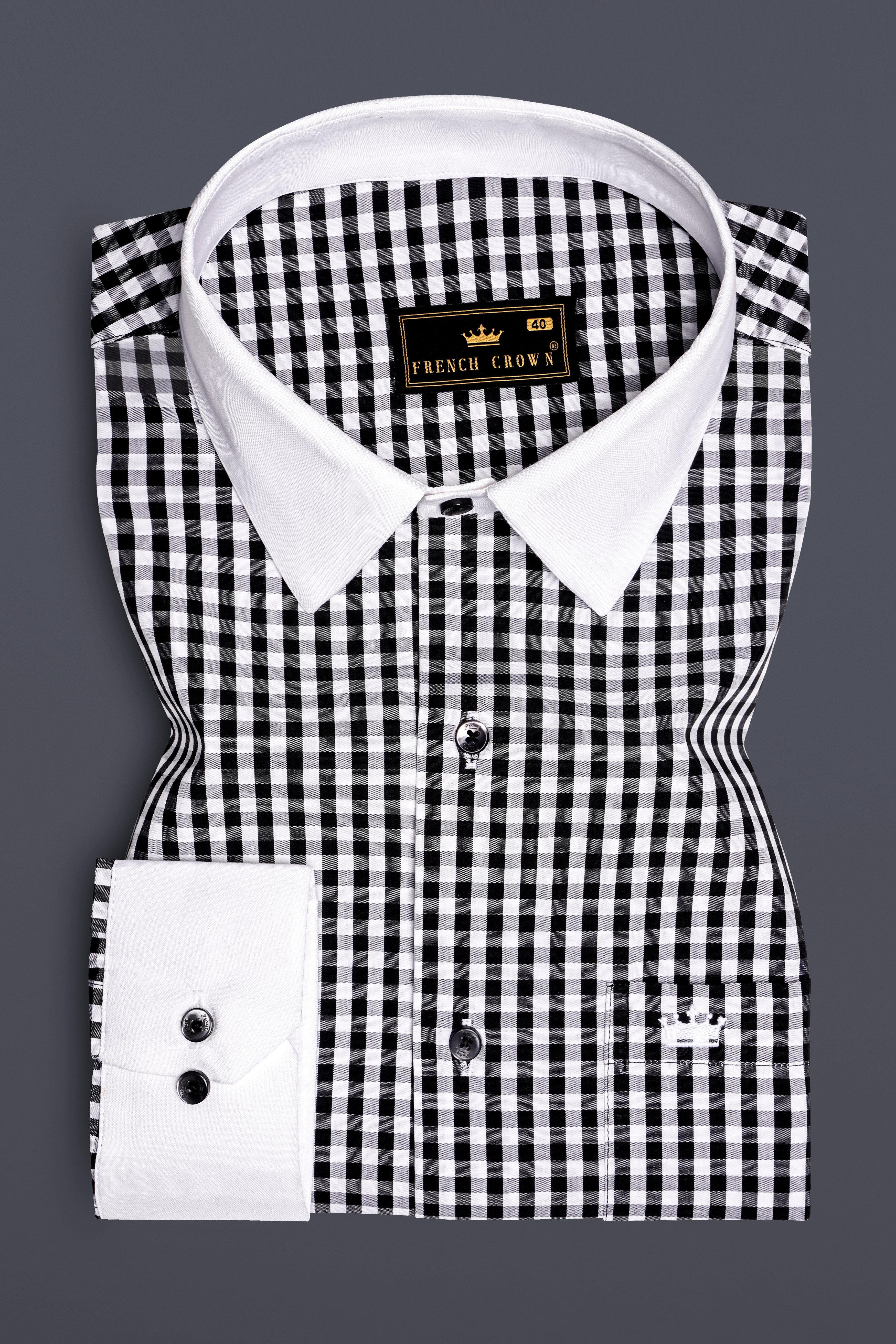 Jade Black And Bright White Gingham Plaid Super Soft Premium Cotton Dress Shirt 13442-WCC-BLK-38, 13442-WCC-BLK-H-38, 13442-WCC-BLK-39, 13442-WCC-BLK-H-39, 13442-WCC-BLK-40, 13442-WCC-BLK-H-40, 13442-WCC-BLK-42, 13442-WCC-BLK-H-42, 13442-WCC-BLK-44, 13442-WCC-BLK-H-44, 13442-WCC-BLK-46, 13442-WCC-BLK-H-46, 13442-WCC-BLK-48, 13442-WCC-BLK-H-48, 13442-WCC-BLK-50, 13442-WCC-BLK-H-50, 13442-WCC-BLK-52, 13442-WCC-BLK-H-52