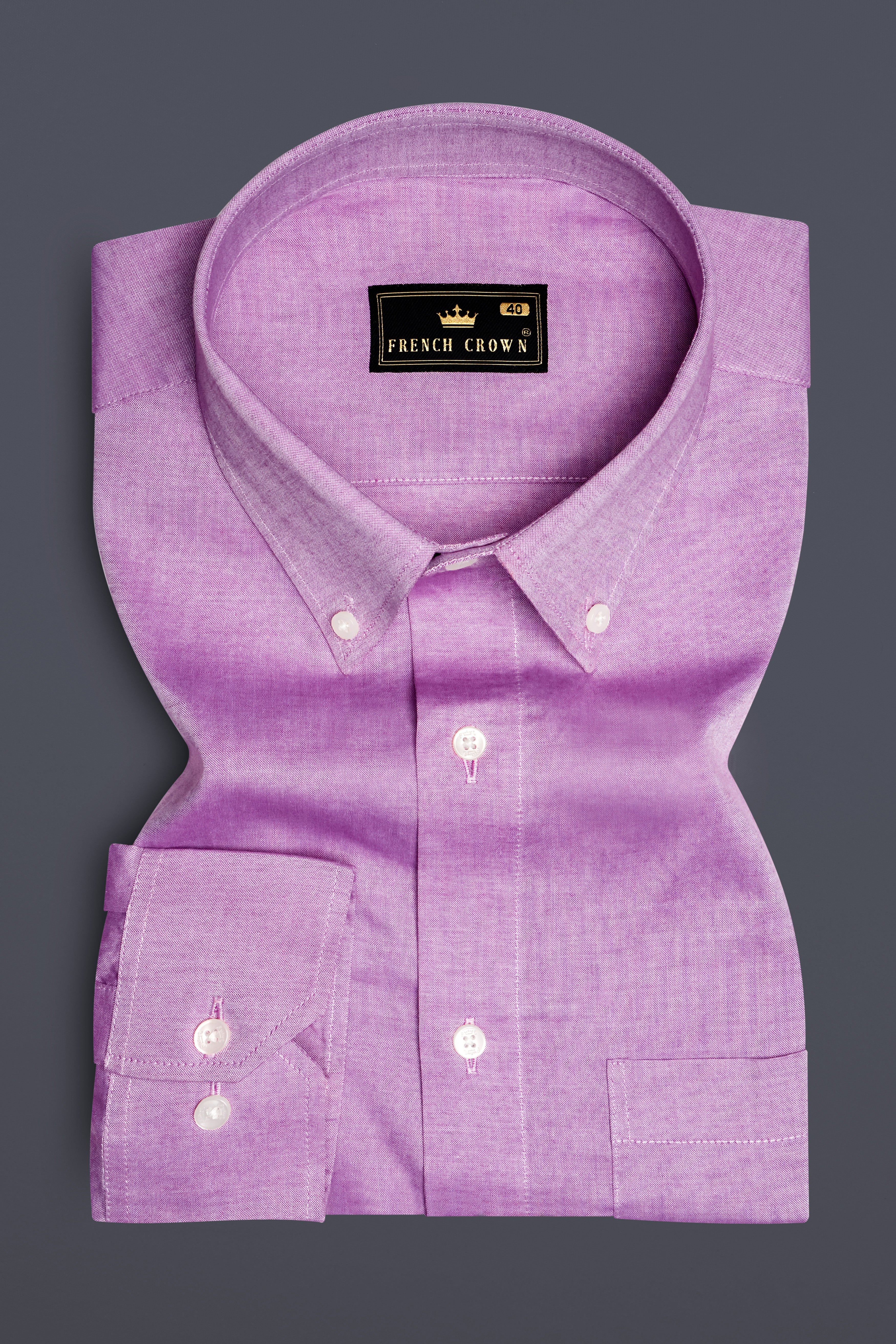 Frosted -Viola Pink Solid Chambray Textured Premium Cotton Shirt 13443-BD-38, 13443-BD-H-38, 13443-BD-39, 13443-BD-H-39, 13443-BD-40, 13443-BD-H-40, 13443-BD-42, 13443-BD-H-42, 13443-BD-44, 13443-BD-H-44, 13443-BD-46, 13443-BD-H-46, 13443-BD-48, 13443-BD-H-48, 13443-BD-50, 13443-BD-H-50, 13443-BD-52, 13443-BD-H-52