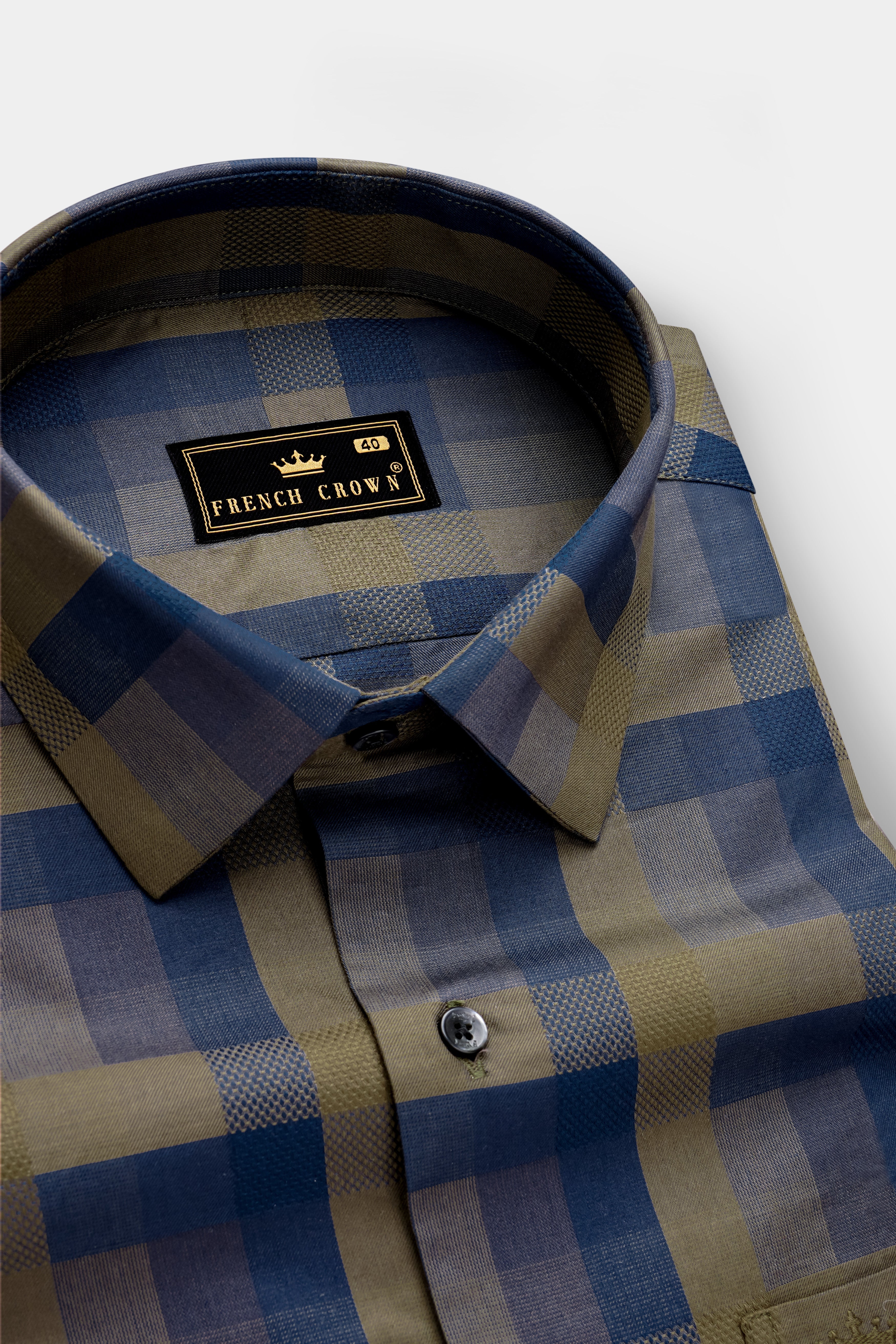 Makara-Downriver Blue And Makara Brown Plaid Jacquard Textured Premium Cotton Dress Shirt 13444-BLK-38, 13444-BLK-H-38, 13444-BLK-39, 13444-BLK-H-39, 13444-BLK-40, 13444-BLK-H-40, 13444-BLK-42, 13444-BLK-H-42, 13444-BLK-44, 13444-BLK-H-44, 13444-BLK-46, 13444-BLK-H-46, 13444-BLK-48, 13444-BLK-H-48, 13444-BLK-50, 13444-BLK-H-50, 13444-BLK-52, 13444-BLK-H-52