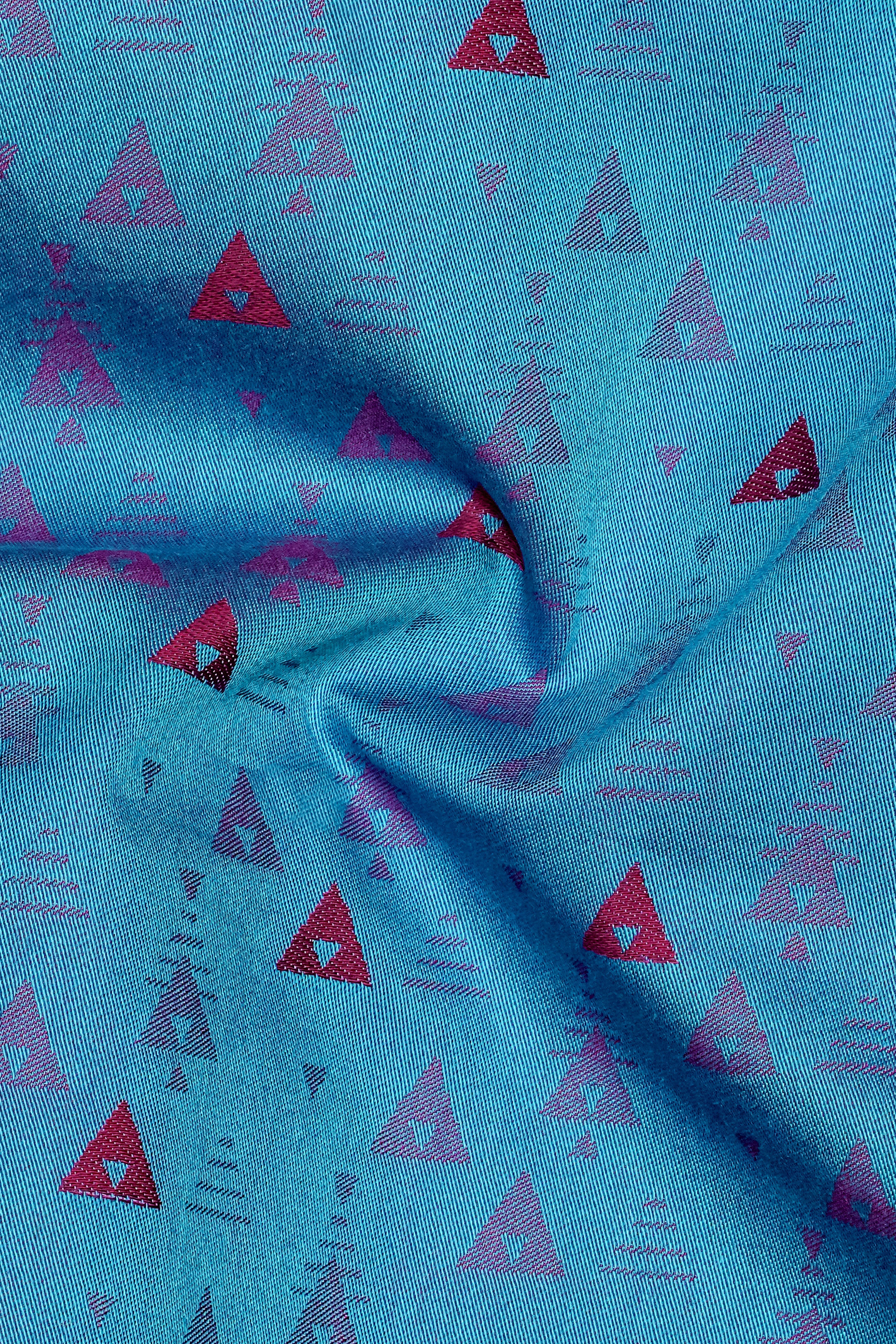 TriFold-Curious Blue Triangle Printed Jacquard Textured Premium Cotton Dress Shirt 13453-BLK-38, 13453-BLK-H-38, 13453-BLK-39, 13453-BLK-H-39, 13453-BLK-40, 13453-BLK-H-40, 13453-BLK-42, 13453-BLK-H-42, 13453-BLK-44, 13453-BLK-H-44, 13453-BLK-46, 13453-BLK-H-46, 13453-BLK-48, 13453-BLK-H-48, 13453-BLK-50, 13453-BLK-H-50, 13453-BLK-52, 13453-BLK-H-52