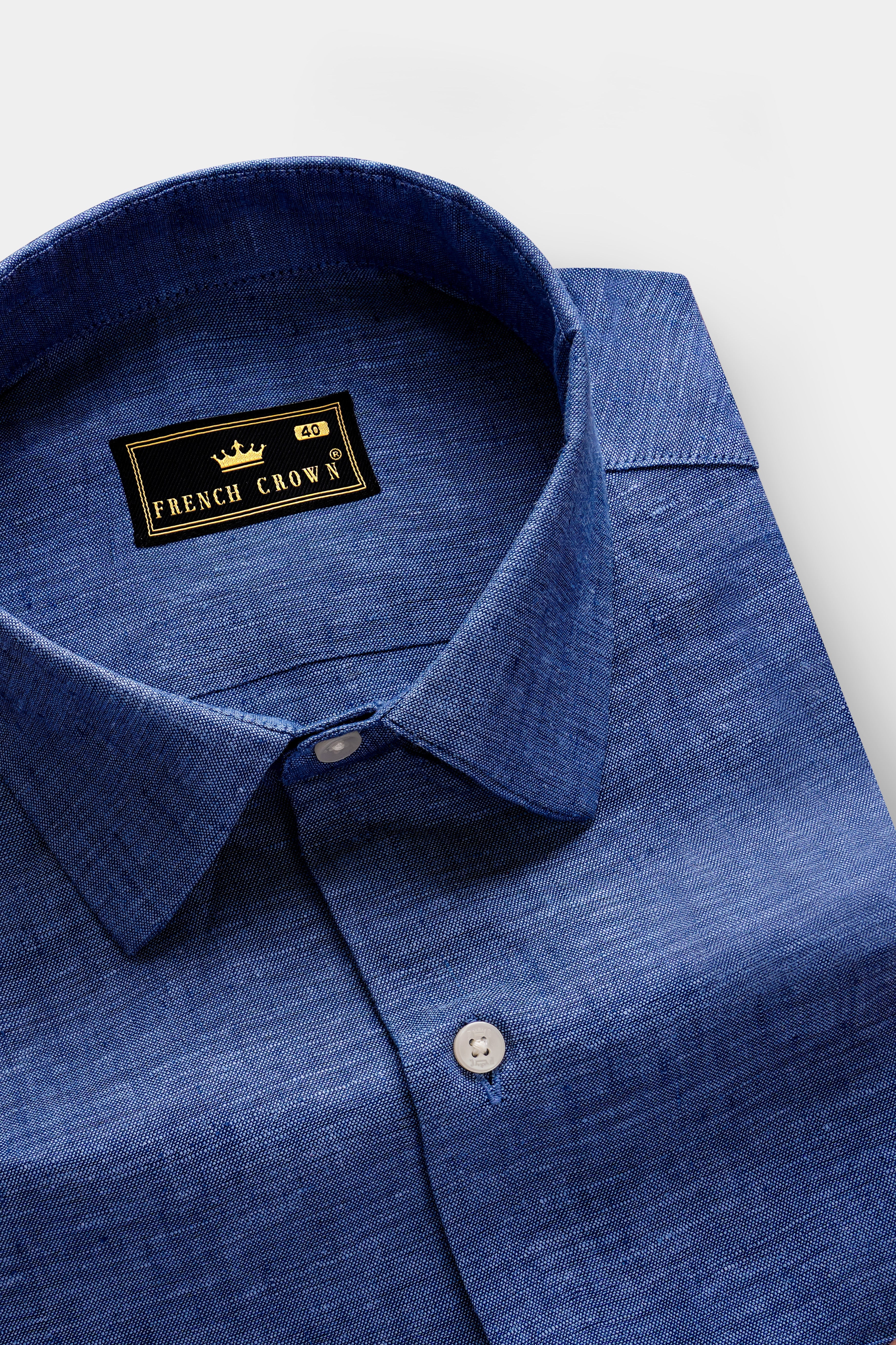 OrbitLuxe-Astronaut Blue Textured Premium Luxuries Linen Dress Shirt 13468-38, 13468-H-38, 13468-39, 13468-H-39, 13468-40, 13468-H-40, 13468-42, 13468-H-42, 13468-44, 13468-H-44, 13468-46, 13468-H-46, 13468-48, 13468-H-48, 13468-50, 13468-H-50, 13468-52, 13468-H-52