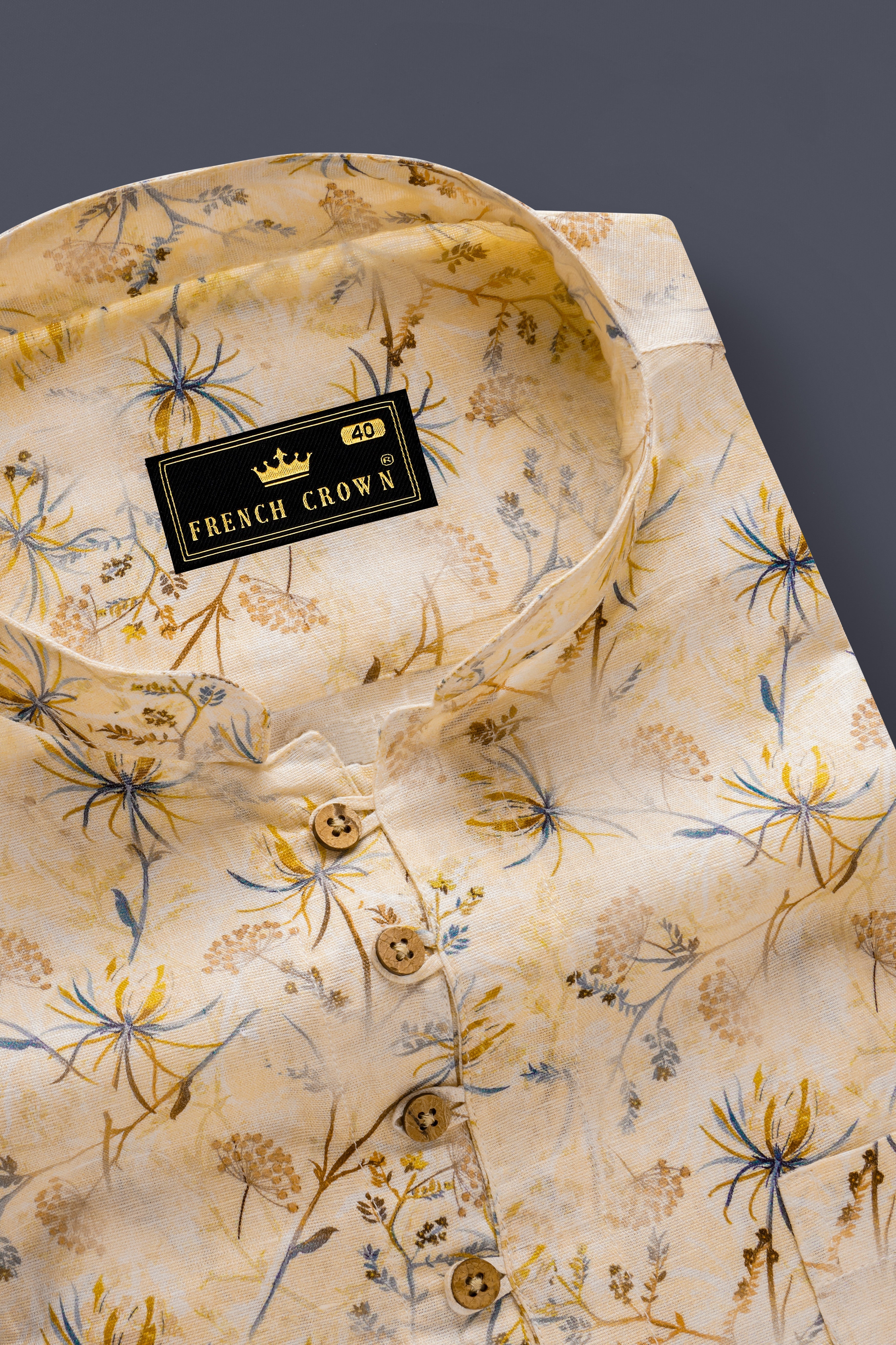 Serene Florals-Akaroa Cream Printed Premium Luxuries Linen Casual Kurta Shirt 13469-KS-38, 13469-KS-H-38, 13469-KS-39, 13469-KS-H-39, 13469-KS-40, 13469-KS-H-40, 13469-KS-42, 13469-KS-H-42, 13469-KS-44, 13469-KS-H-44, 13469-KS-46, 13469-KS-H-46, 13469-KS-48, 13469-KS-H-48, 13469-KS-50, 13469-KS-H-50, 13469-KS-52, 13469-KS-H-52