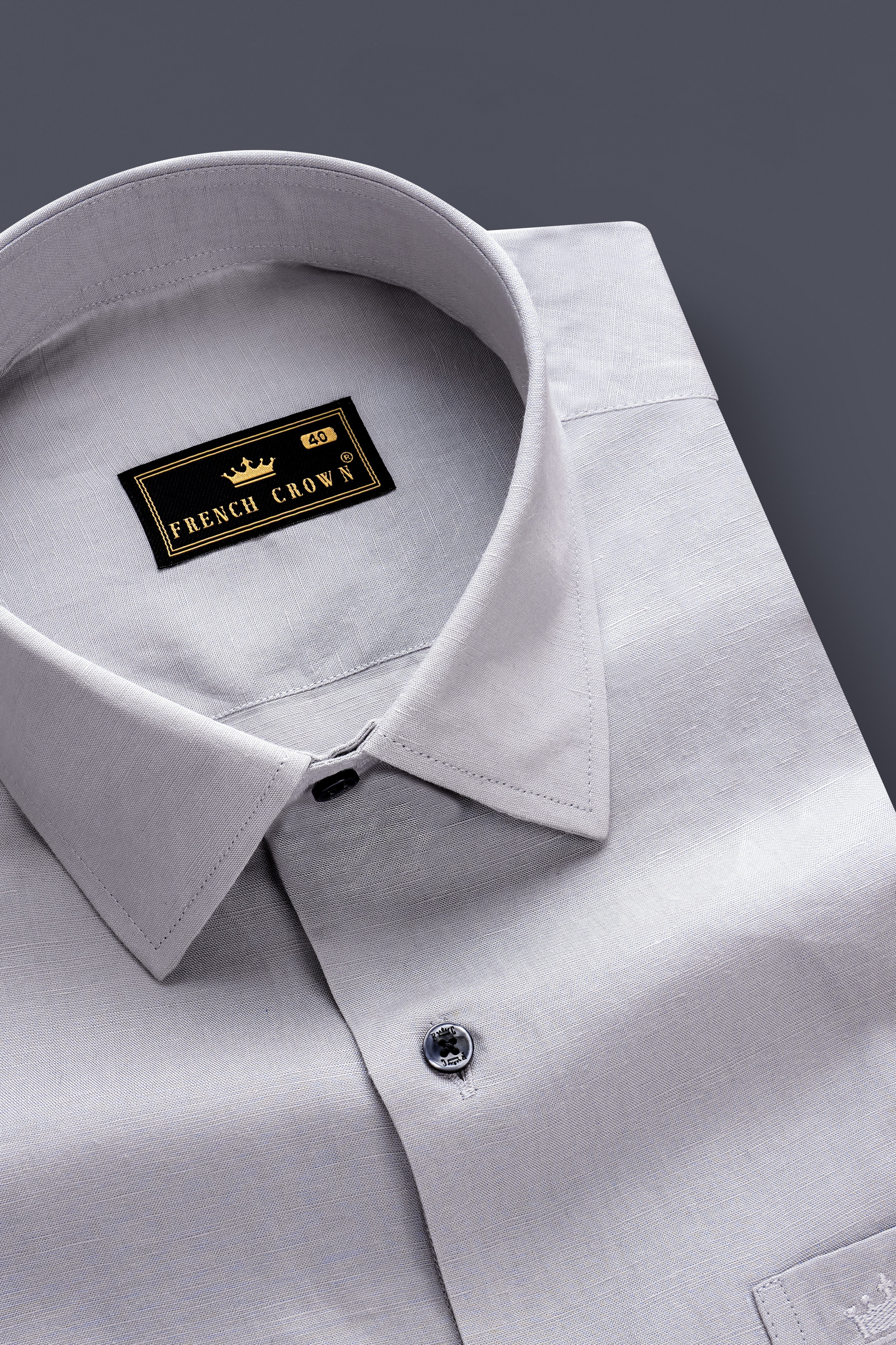 Fogstone Bombay Gray Solid Premium Luxuries Linen Dress Shirt 13472-BLK-38, 13472-BLK-H-38, 13472-BLK-39, 13472-BLK-H-39, 13472-BLK-40, 13472-BLK-H-40, 13472-BLK-42, 13472-BLK-H-42, 13472-BLK-44, 13472-BLK-H-44, 13472-BLK-46, 13472-BLK-H-46, 13472-BLK-48, 13472-BLK-H-48, 13472-BLK-50, 13472-BLK-H-50, 13472-BLK-52, 13472-BLK-H-52