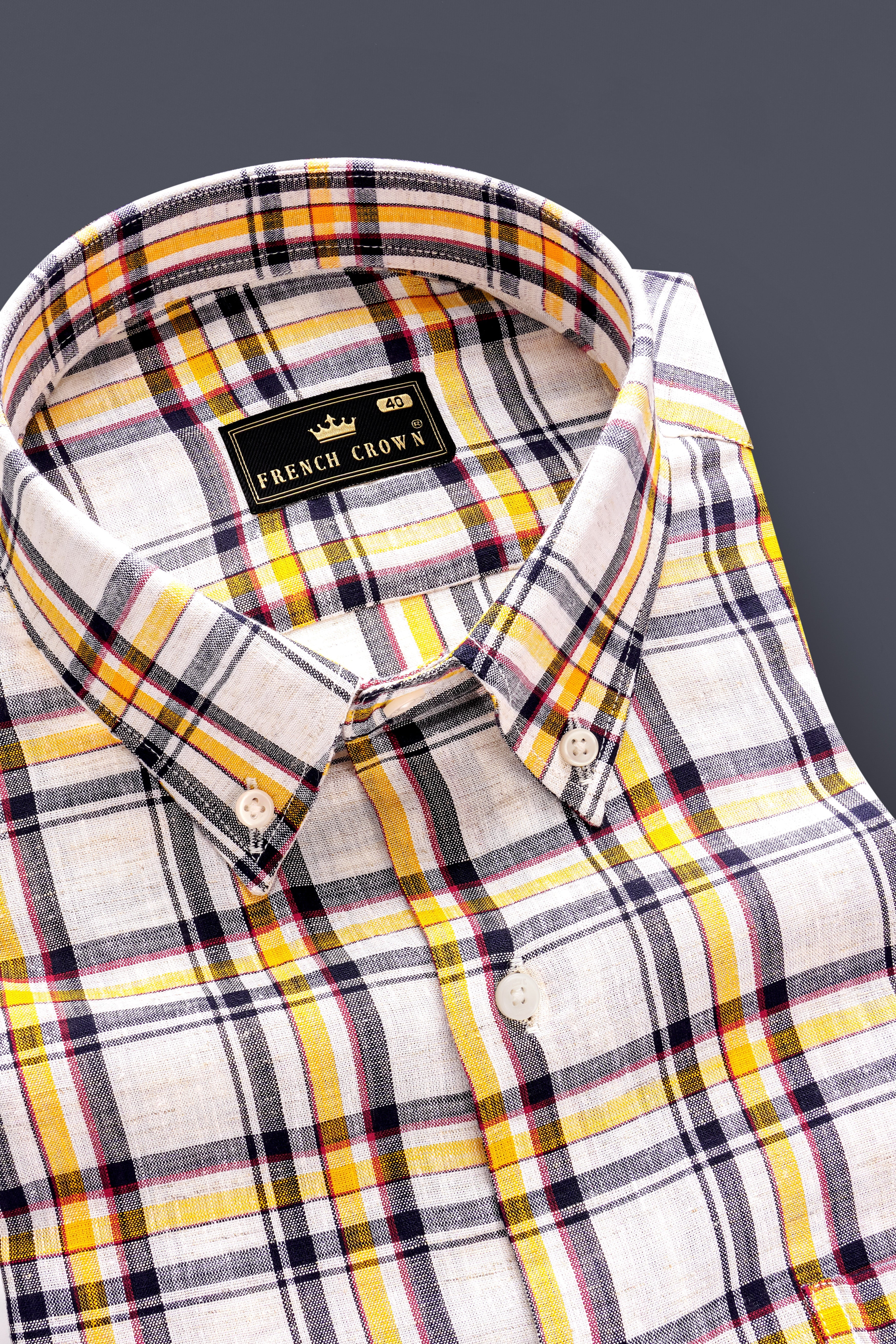 CitrineLoom-Bright White And Citrine Yellow Plaid Premium Luxuries Linen Casual Shirt 13473-BD-38, 13473-BD-H-38, 13473-BD-39, 13473-BD-H-39, 13473-BD-40, 13473-BD-H-40, 13473-BD-42, 13473-BD-H-42, 13473-BD-44, 13473-BD-H-44, 13473-BD-46, 13473-BD-H-46, 13473-BD-48, 13473-BD-H-48, 13473-BD-50, 13473-BD-H-50, 13473-BD-52, 13473-BD-H-52