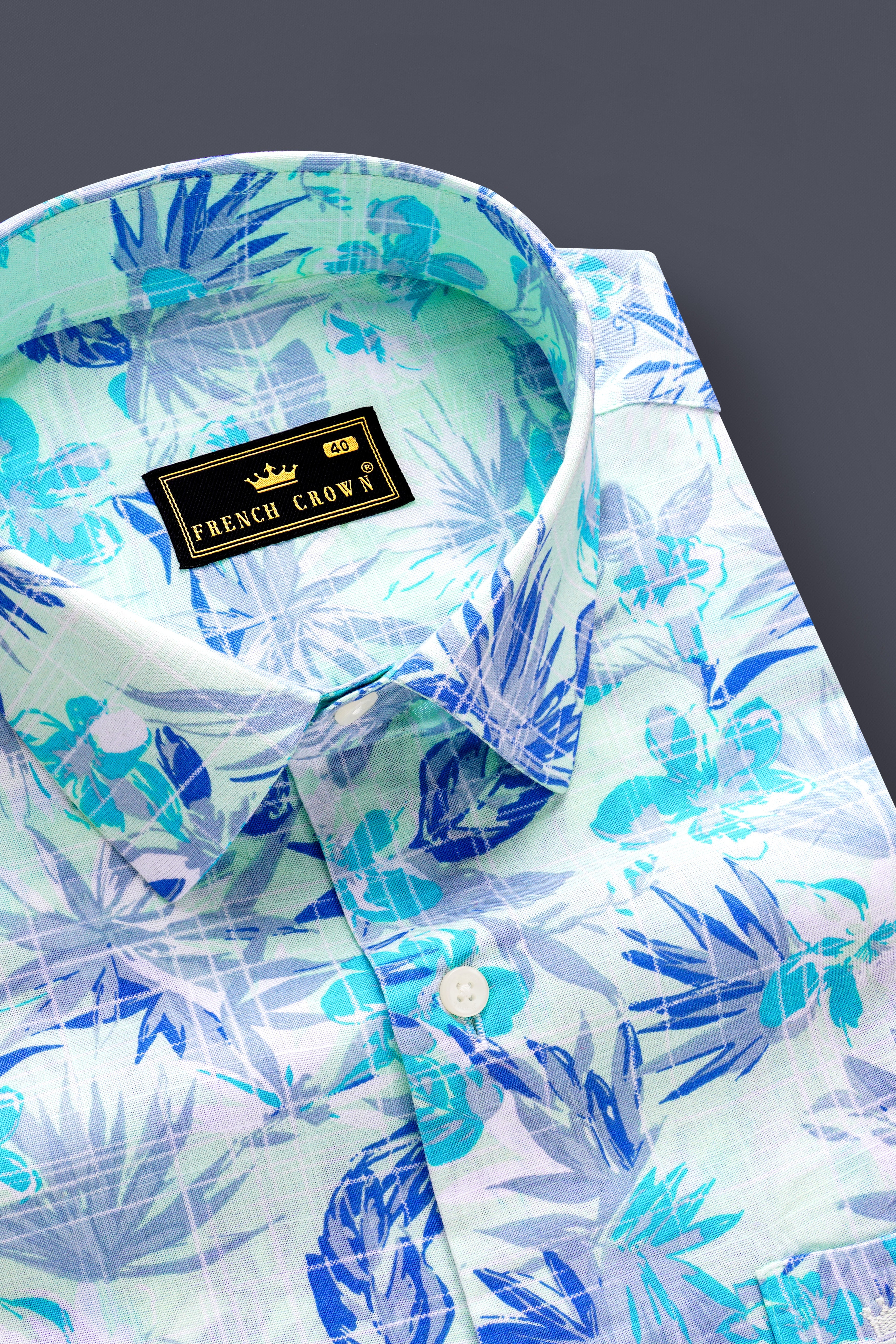 AzureCanvas-Blizzard Blue And Botticelli Printed Premium Luxuries Linen Casual Shirt 13476-38, 13476-H-38, 13476-39, 13476-H-39, 13476-40, 13476-H-40, 13476-42, 13476-H-42, 13476-44, 13476-H-44, 13476-46, 13476-H-46, 13476-48, 13476-H-48, 13476-50, 13476-H-50, 13476-52, 13476-H-52