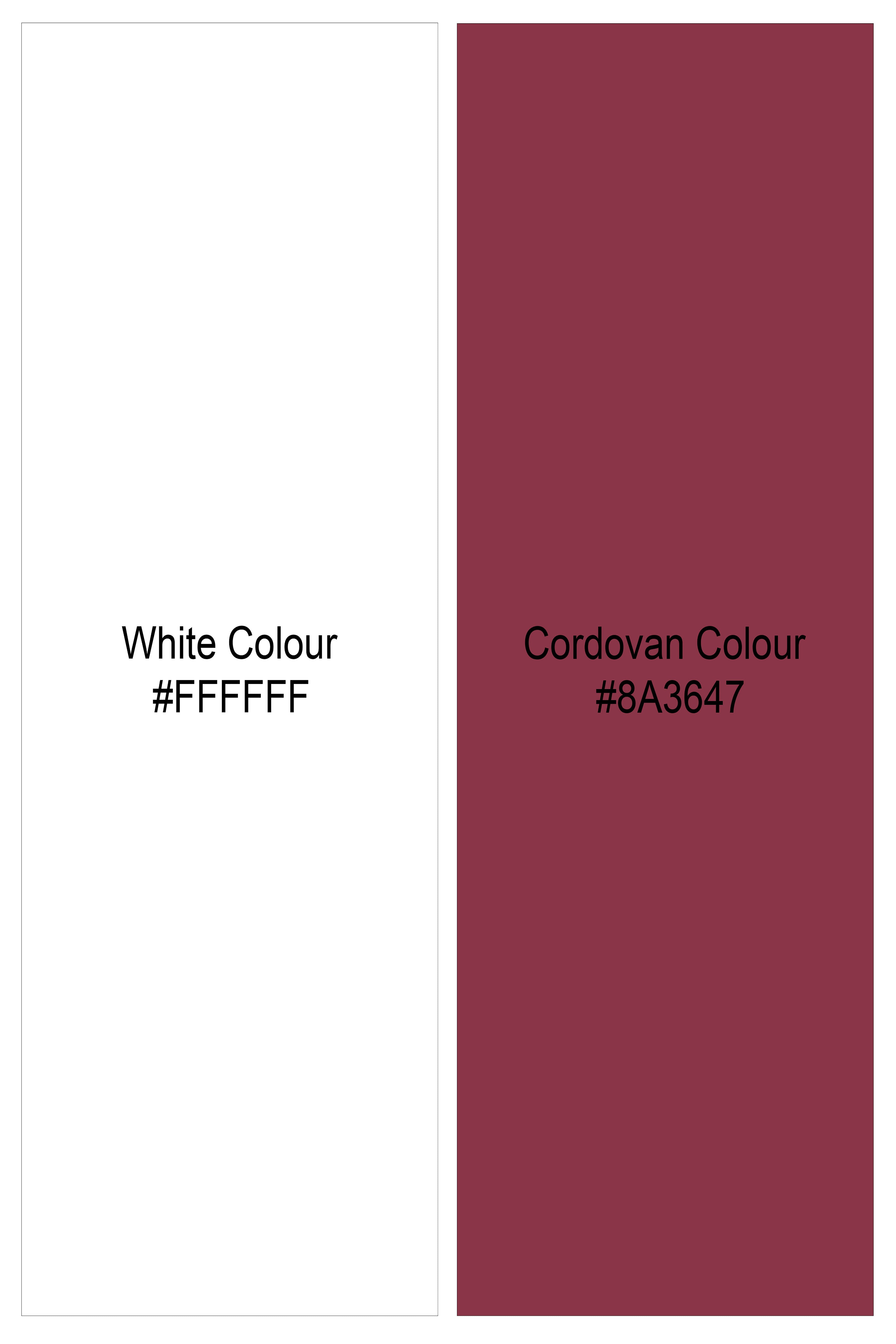 Crimson-Bright White with Cordovan Maroon Floral Printed Lightweight Premium Cotton Casual Shirt