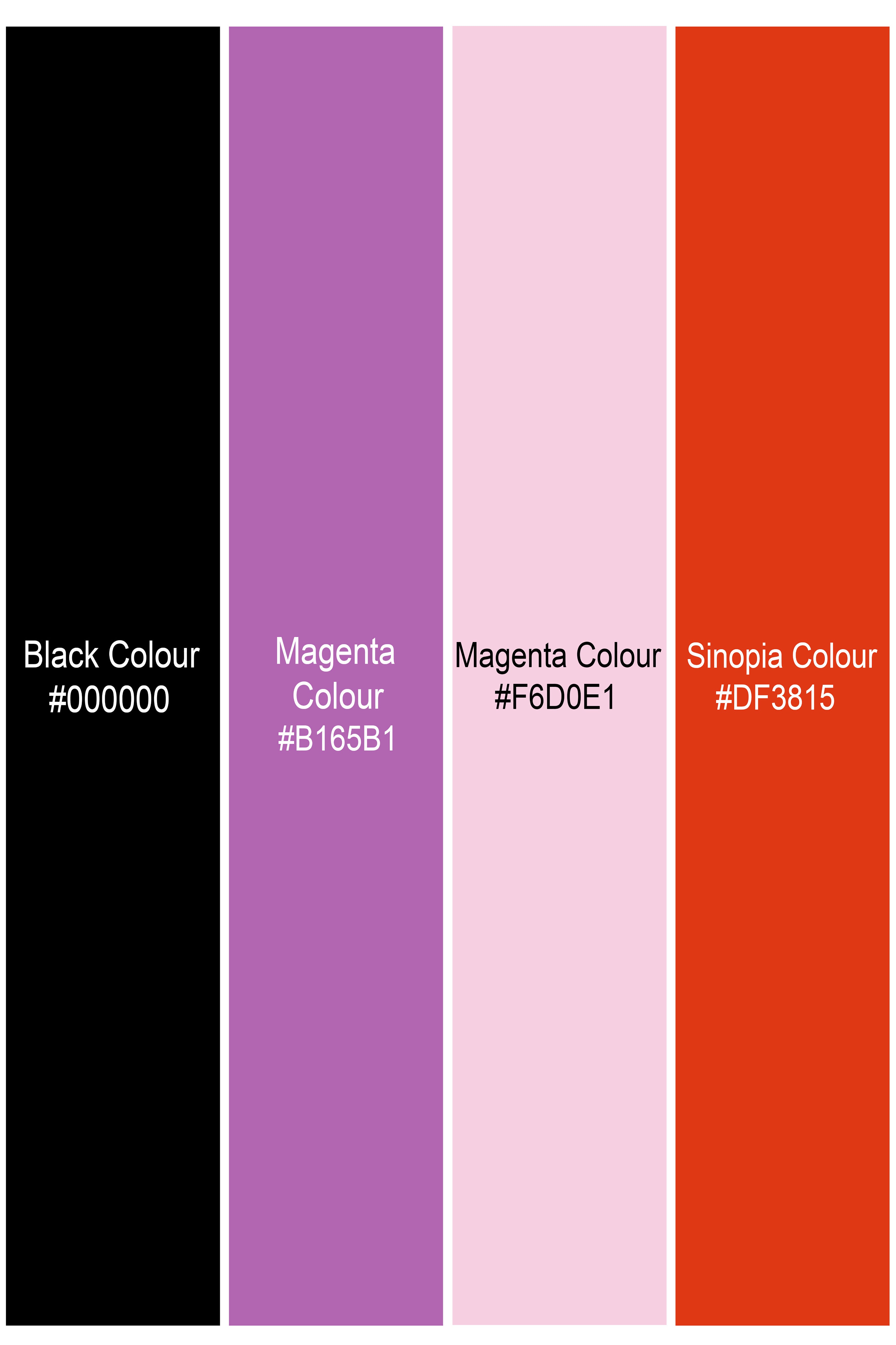 Crimson Veil-Sinopia Red and Black Printed Lightweight Premium Cotton Multicolor Casual Shirt