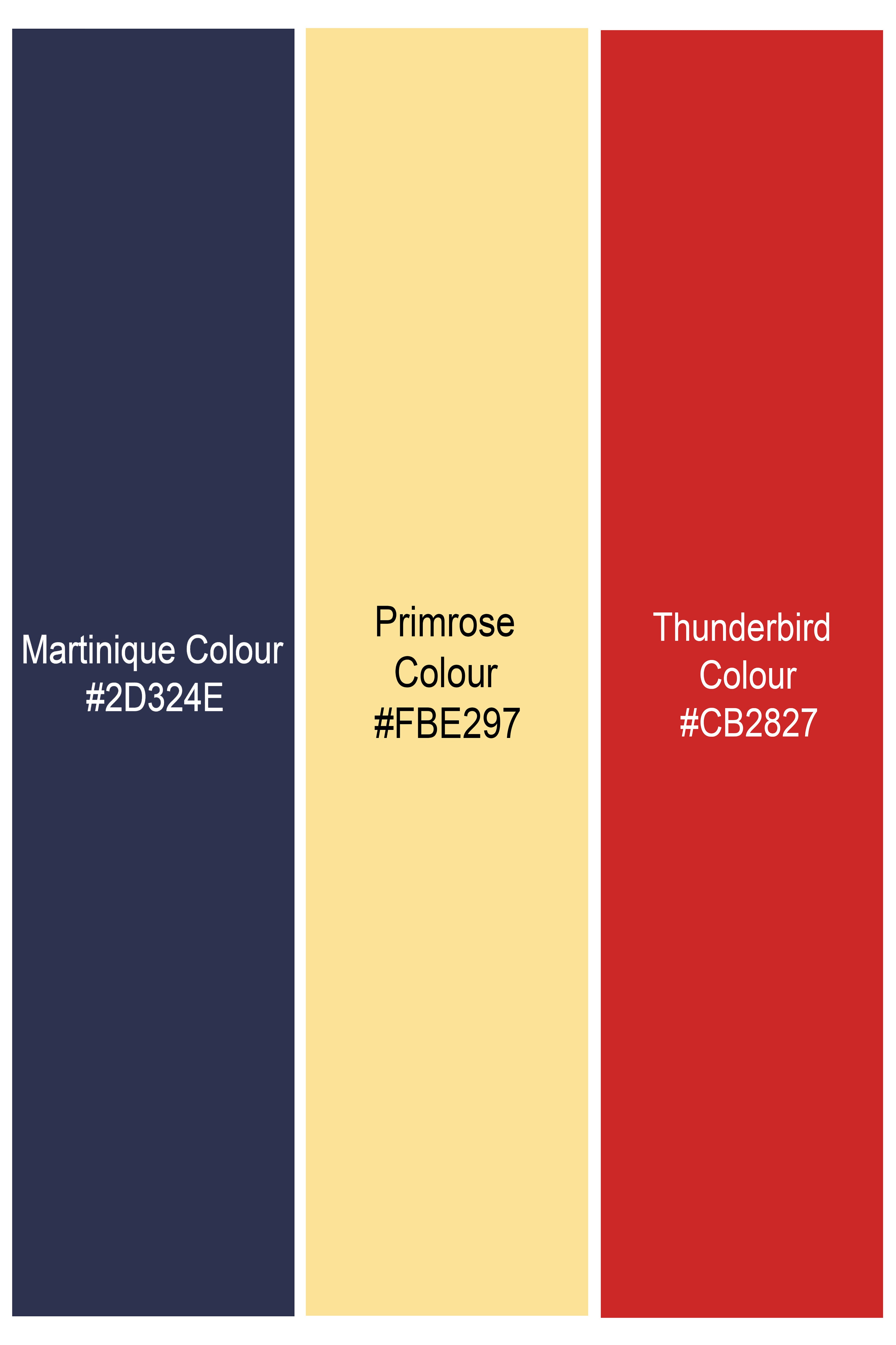 Citrus Splash-Primrose yellow and Martinique Blue Funky Printed Lightweight Premium Cotton Multicolor Casual Shirt