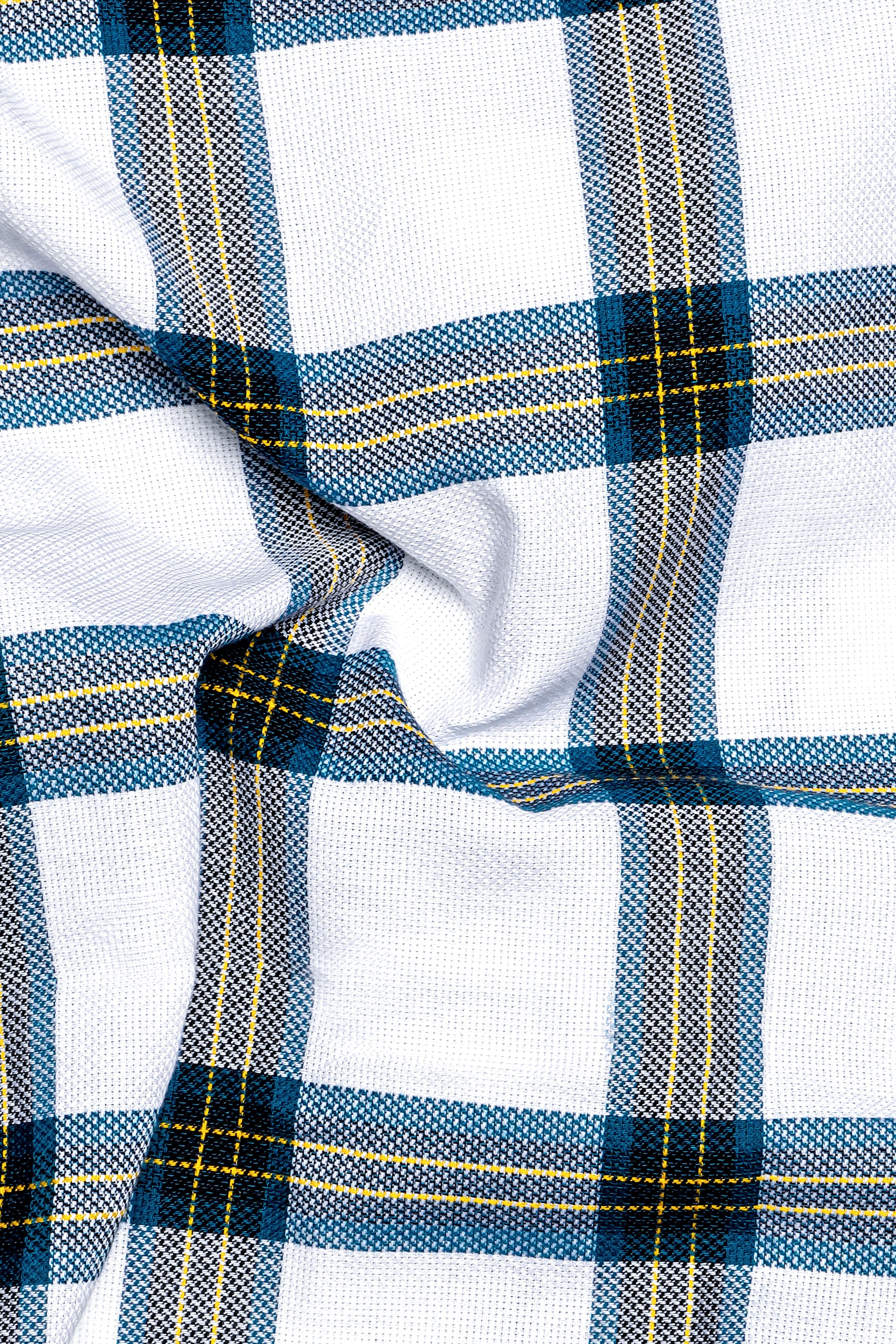 Oceanic-Blumine Blue And Bright White Plaid Dobby Textured Premium Giza Cotton Casual Shirt 13536-38, 13536-H-38, 13536-39, 13536-H-39, 13536-40, 13536-H-40, 13536-42, 13536-H-42, 13536-44, 13536-H-44, 13536-46, 13536-H-46, 13536-48, 13536-H-48, 13536-50, 13536-H-50, 13536-38-52, 13536-H-52