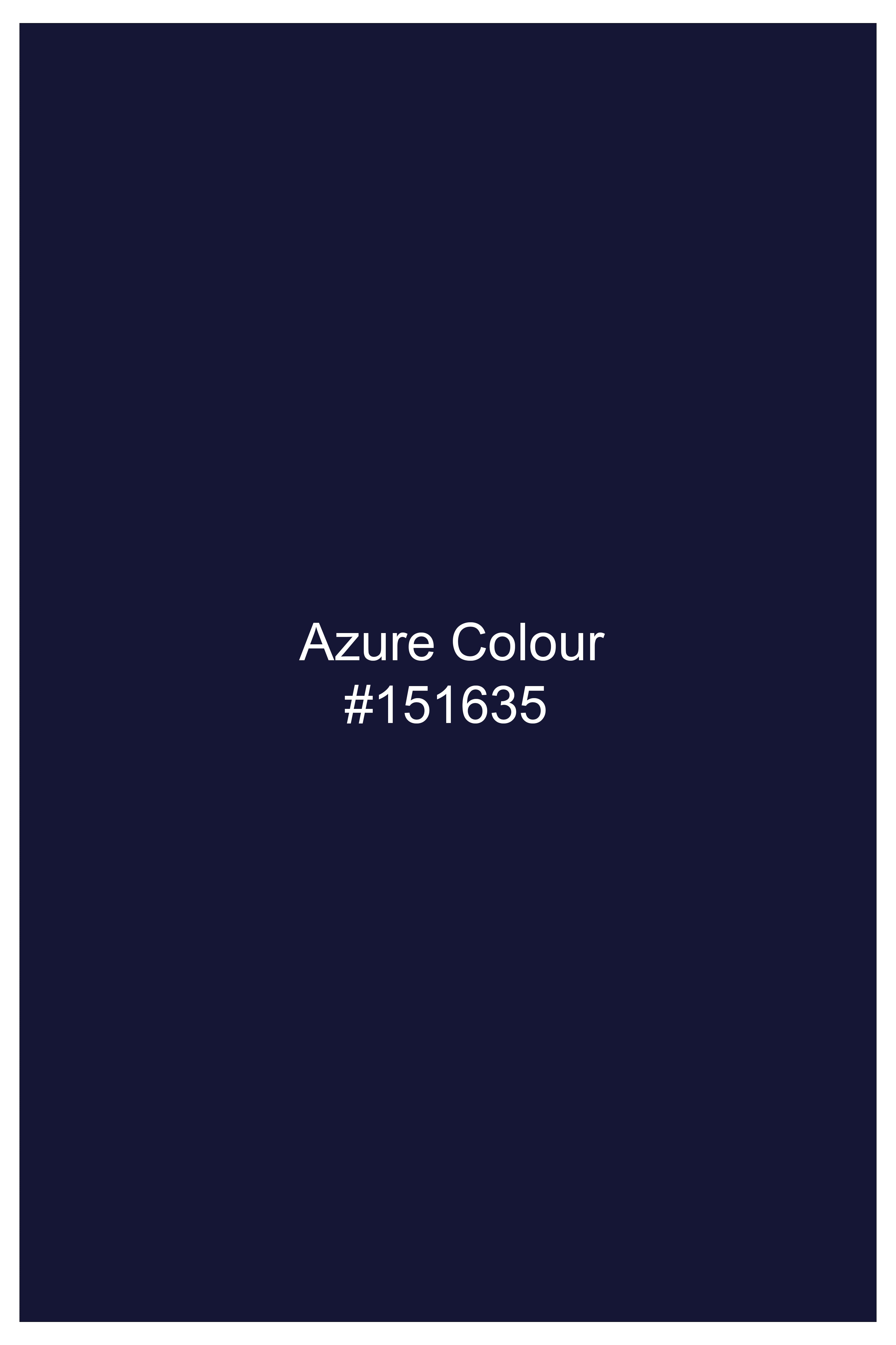 Coastal Charm-Azure Blue Solid Luxurious Linen Dress Shirt