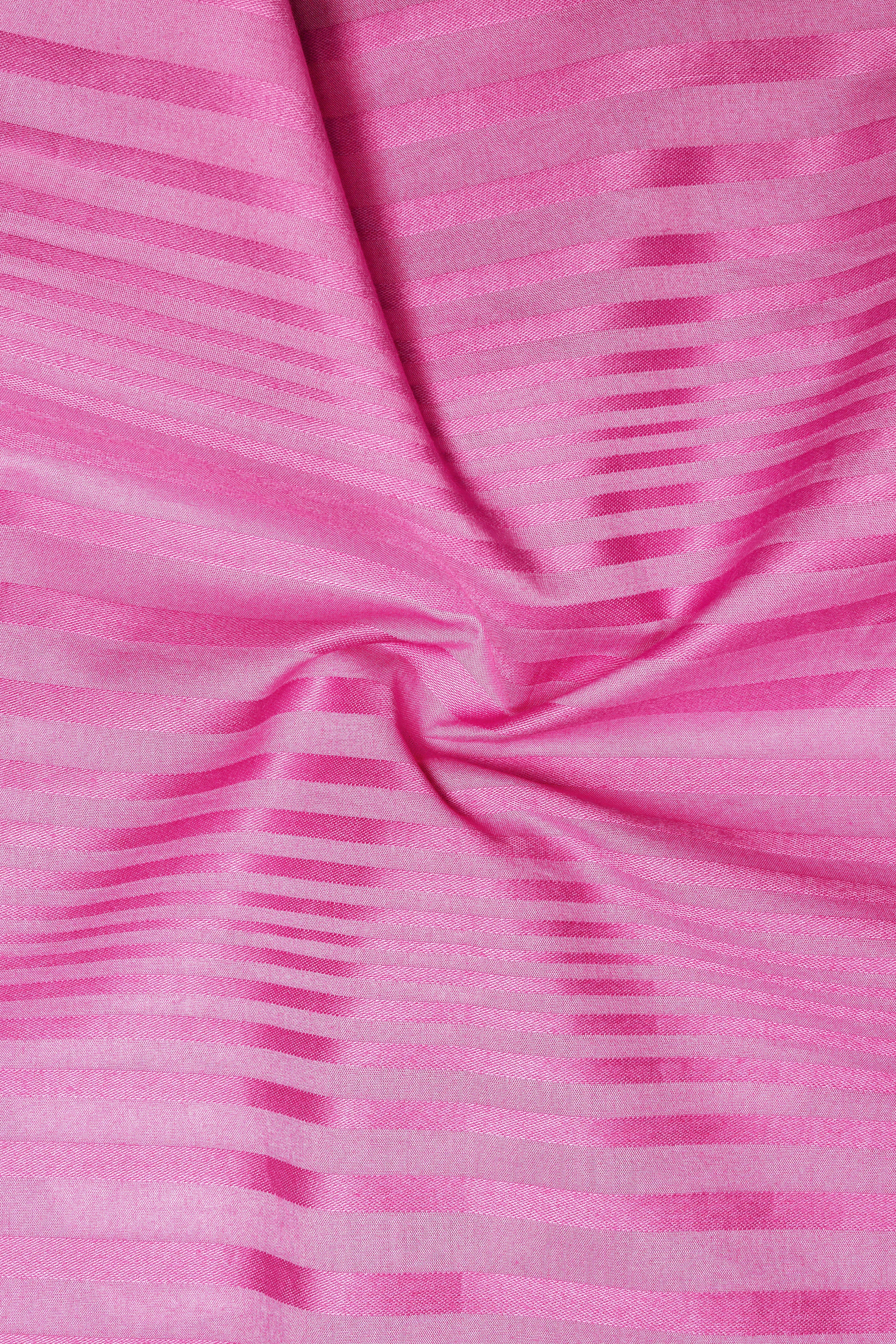 Lilac Bloom-Viola Pink Stripes Jacquard Textured Premium Cotton Dress Shirt