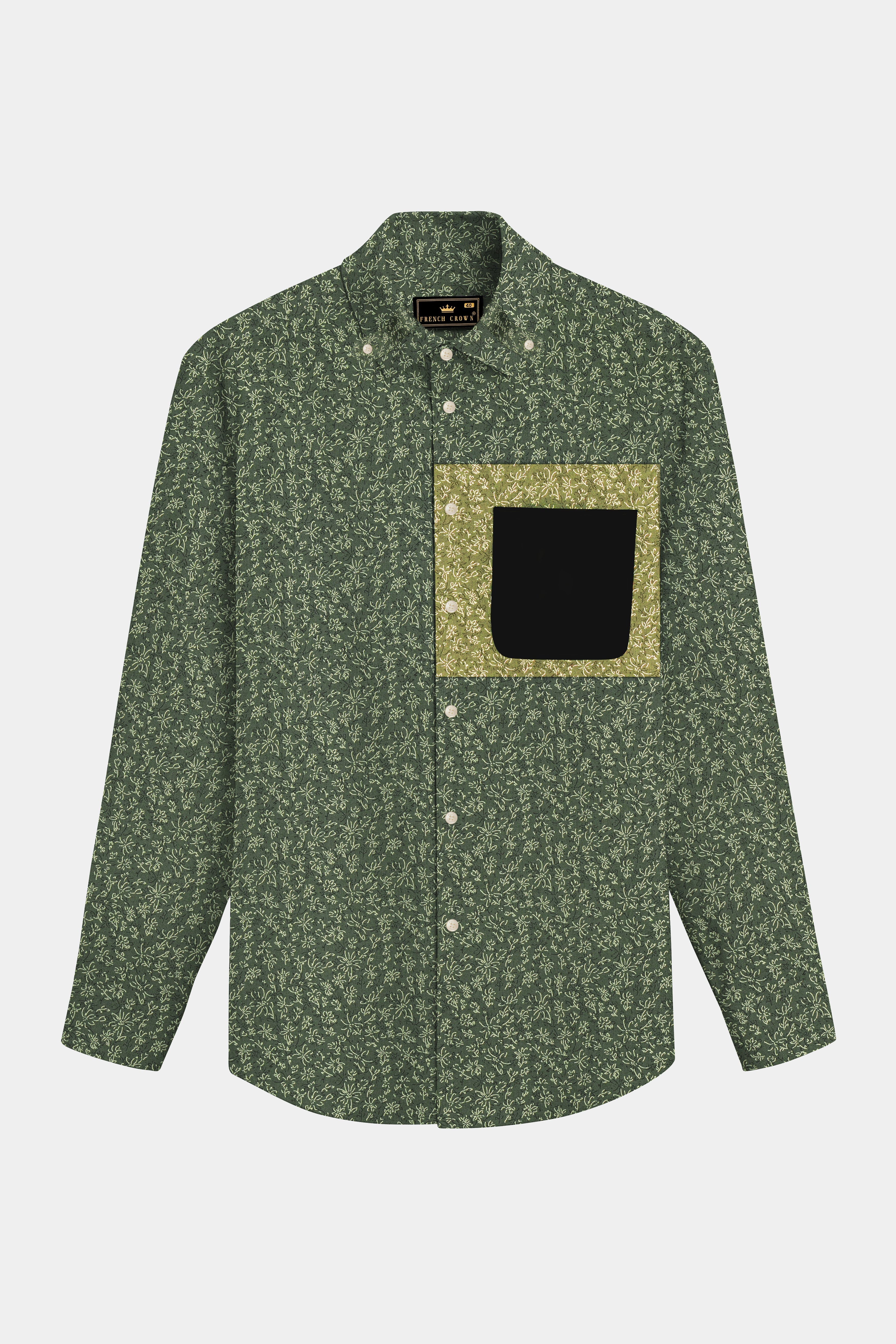 Fern Mist-Mineral Green Printed Super Soft Premium Cotton Casual Designer Shirt